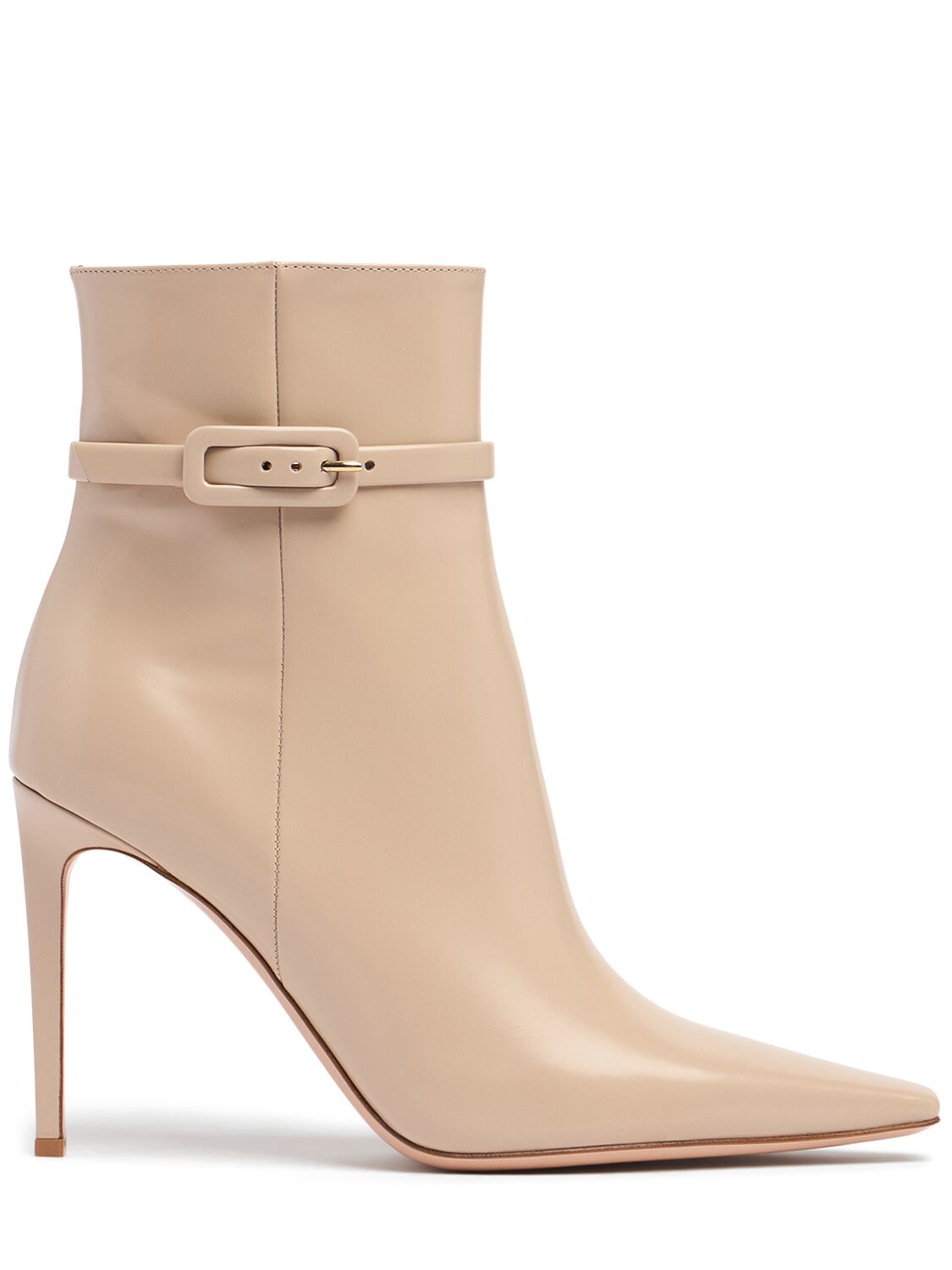 Gianvito Rossi 95mm Tokio Brushed Leather Boots In Beige