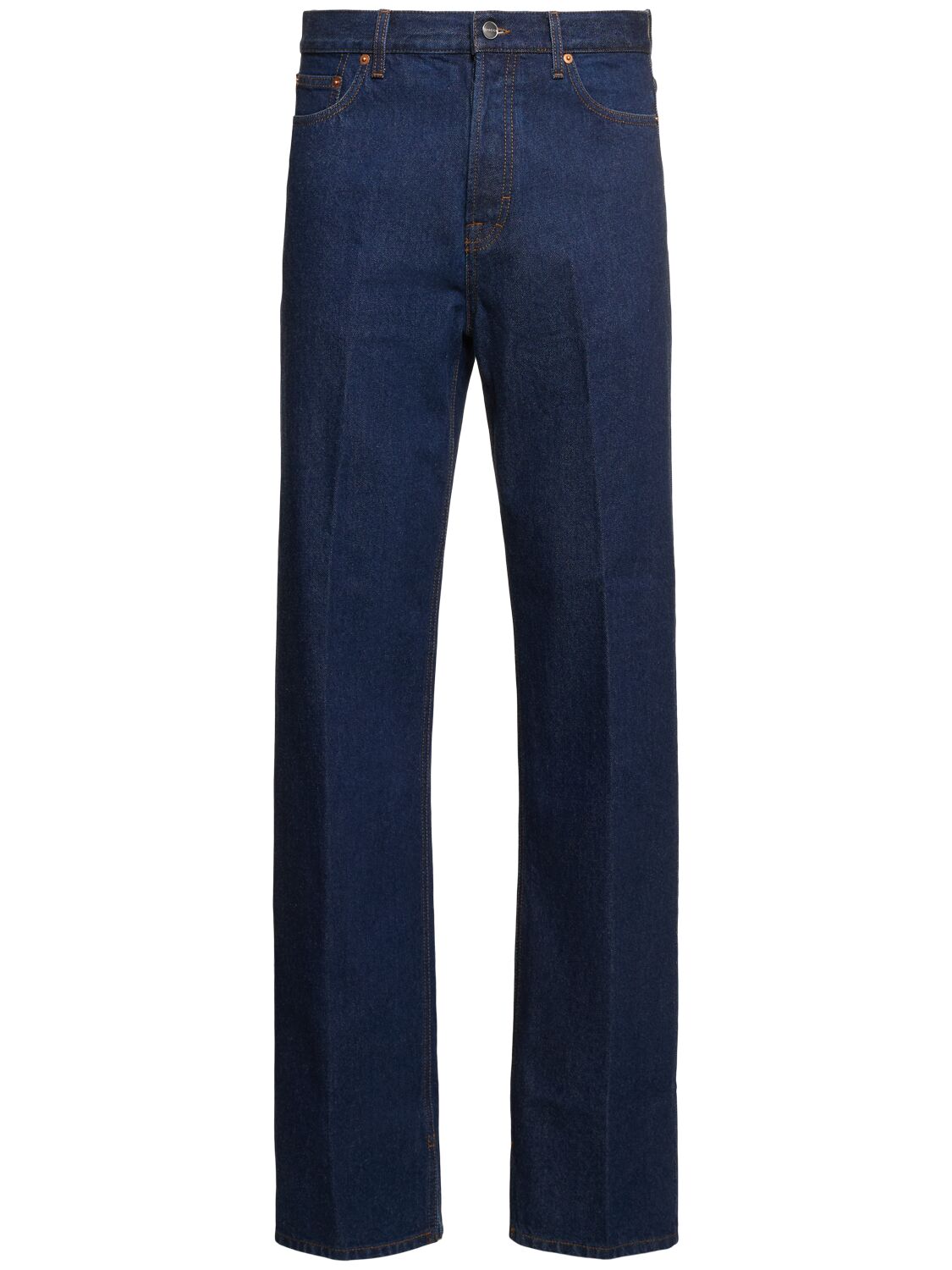 Gucci Washed Cotton Denim Loose Jeans In Dark Blue