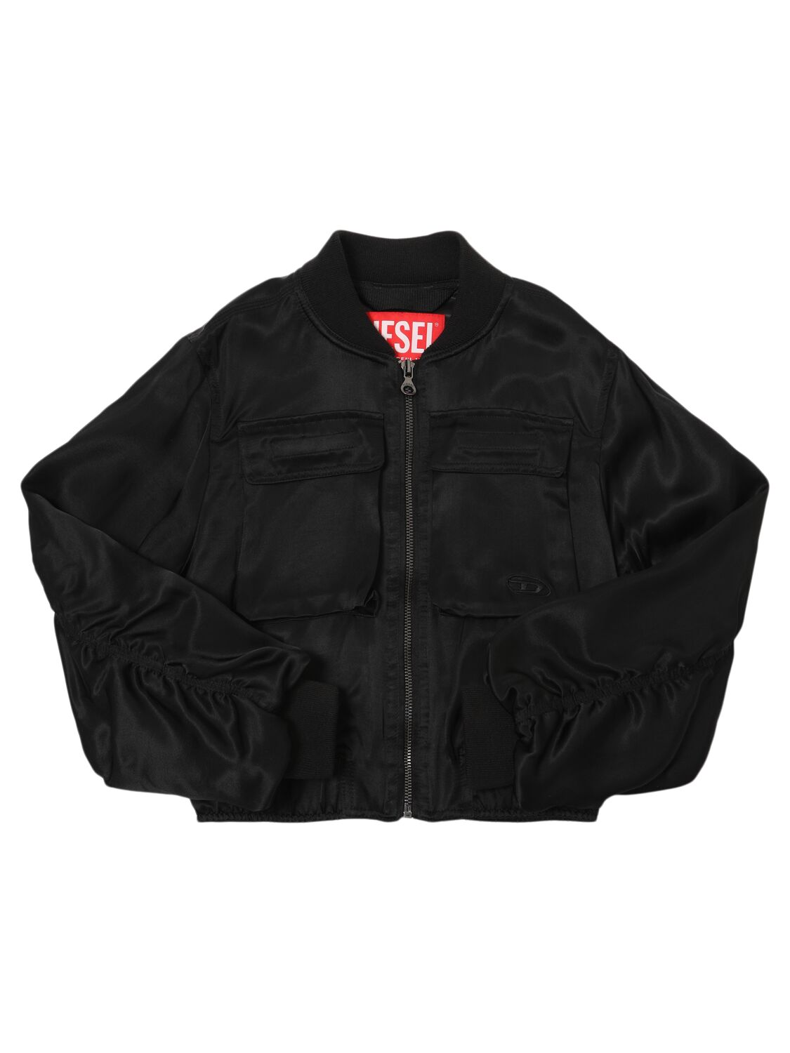 Diesel Cropped Bomber Jacket In Black