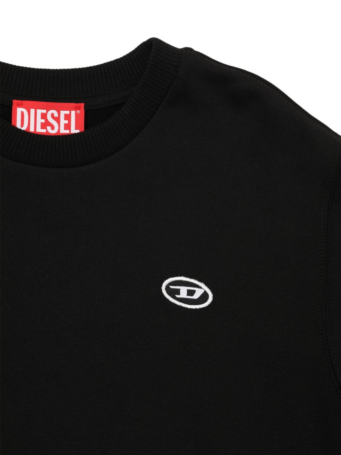 Shop Diesel Cotton Crewneck Sweatshirt In Black