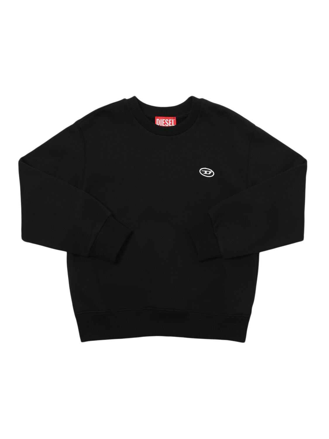 Diesel Cotton Crewneck Sweatshirt In Black