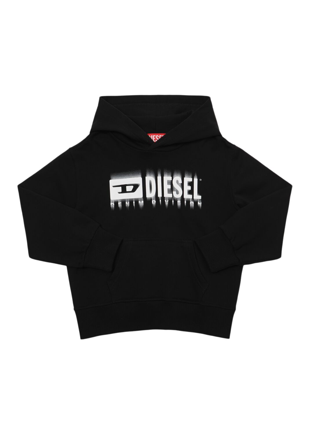 Diesel Cotton Hooded Sweatshirt W/logo In Black