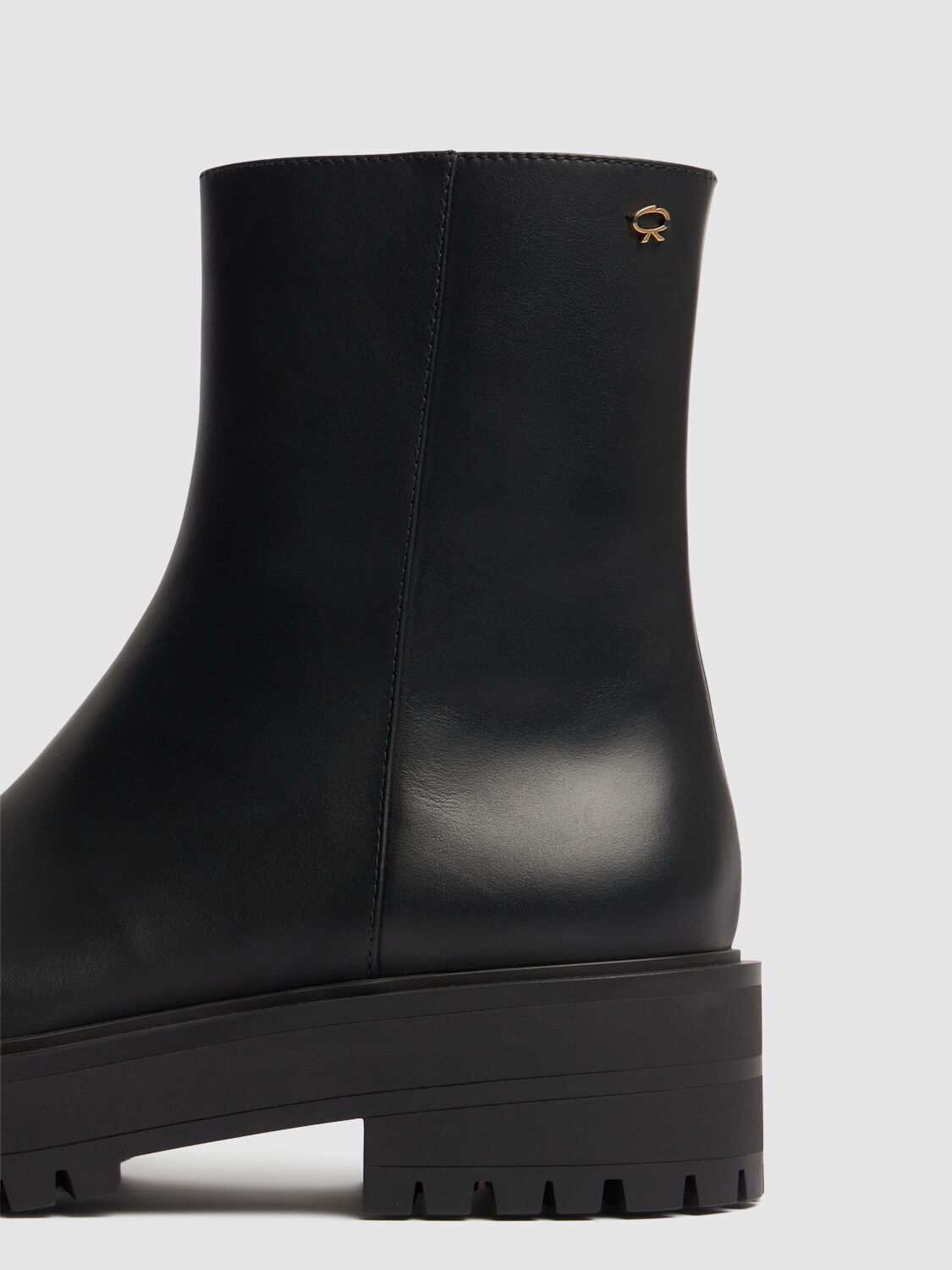 Shop Gianvito Rossi 20mm Leather Ankle Boots In Black