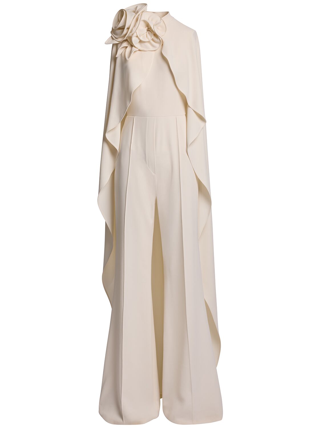 Elie Saab Flared Cady Jumpsuit In Neutral
