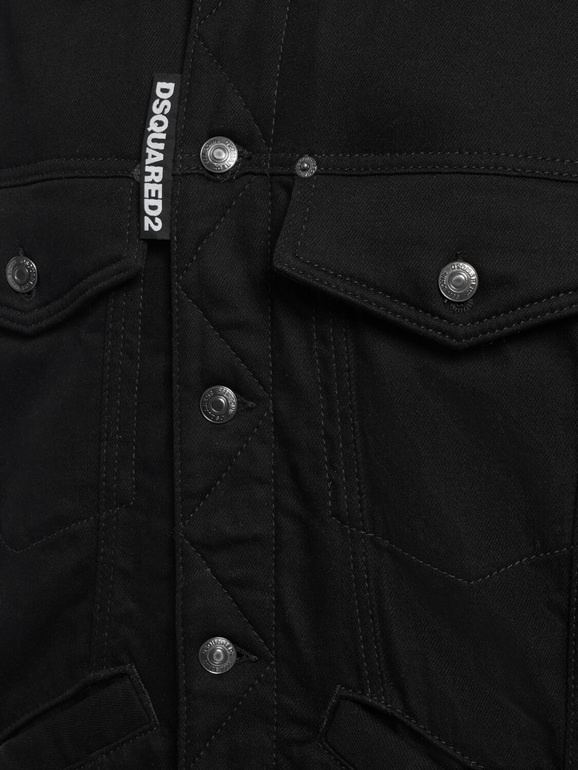 Shop Dsquared2 Black Bull Over Denim Jacket