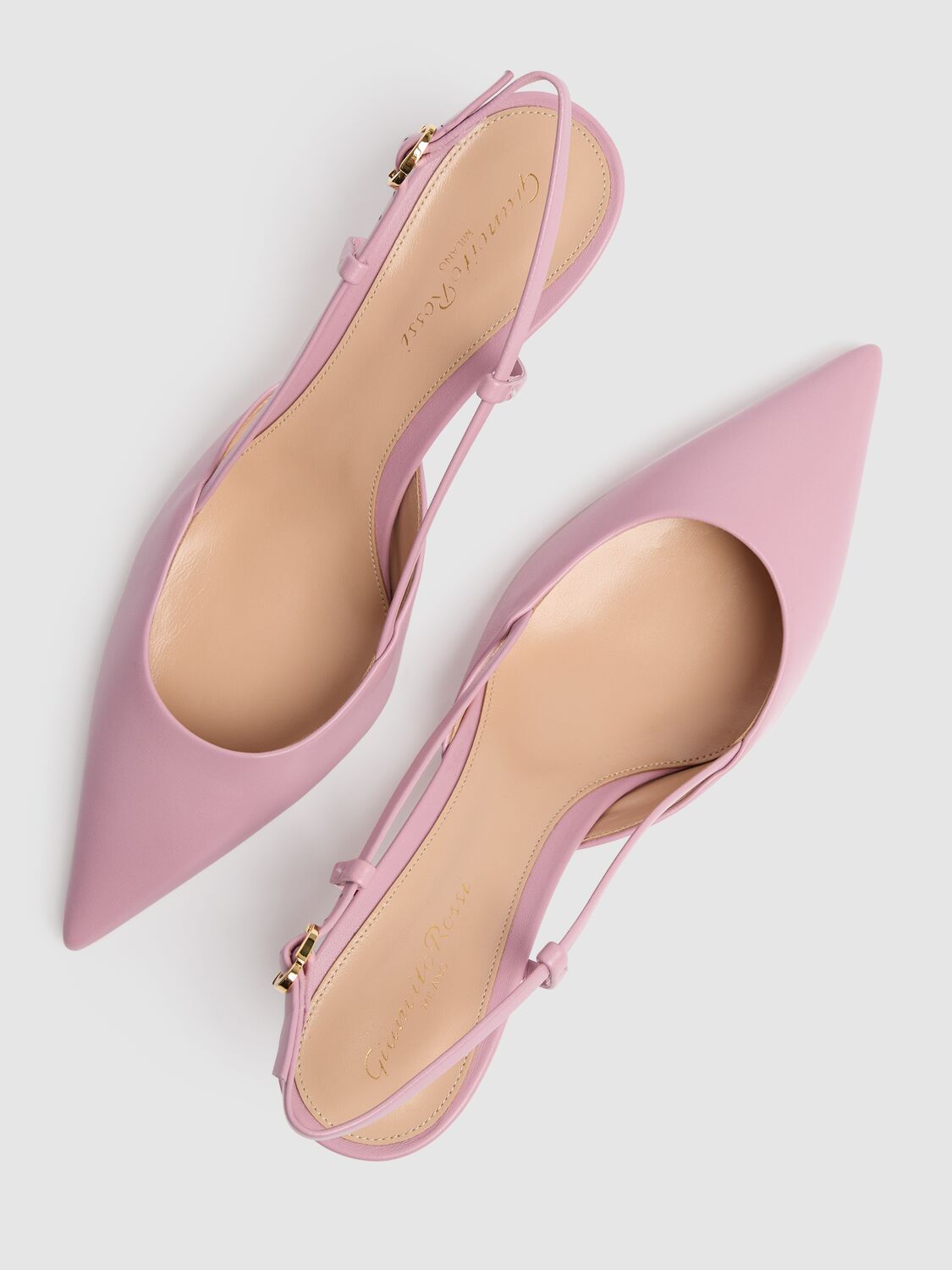 Shop Gianvito Rossi 55mm Ascent Leather Slingback Pumps In Pink