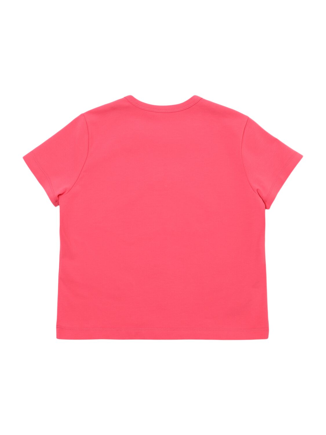 Shop Diesel Cotton Jersey T-shirt W/logo Embroidery In Fuchsia