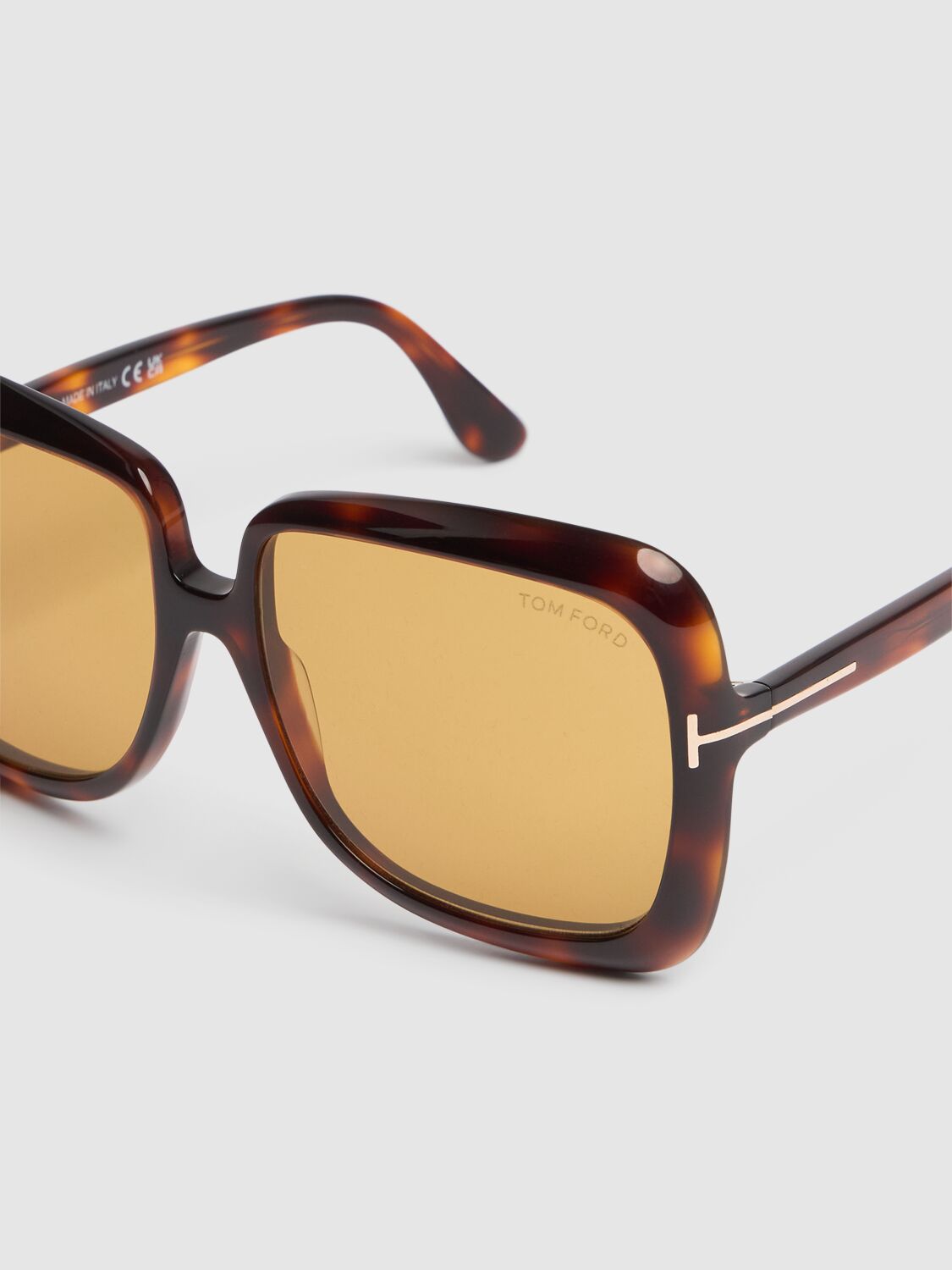 Shop Tom Ford Lorelai Squared Sunglasses In Dk Havana/brown