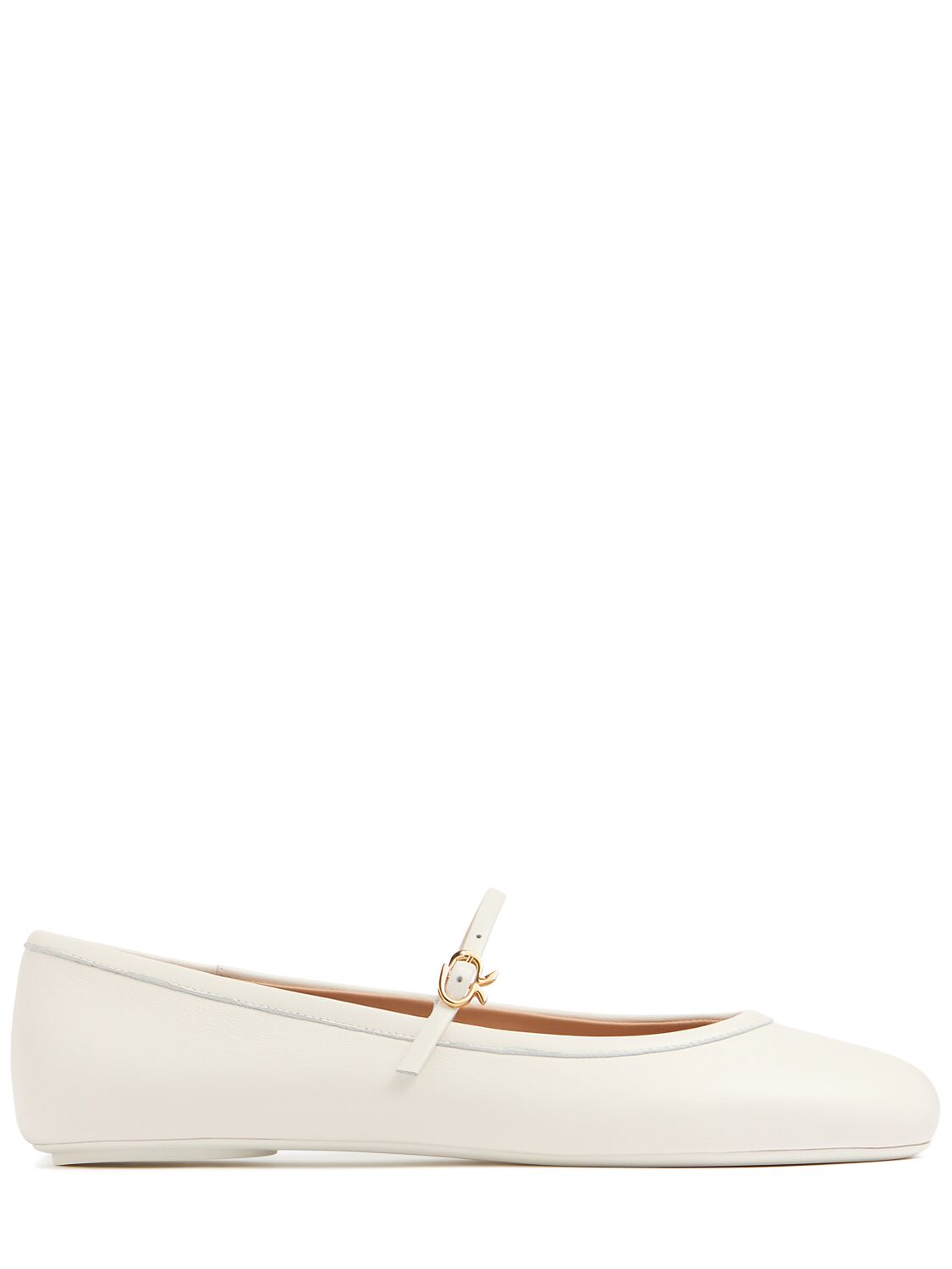 Gianvito Rossi 10mm Carla Soft Leather Ballerina Flats In White