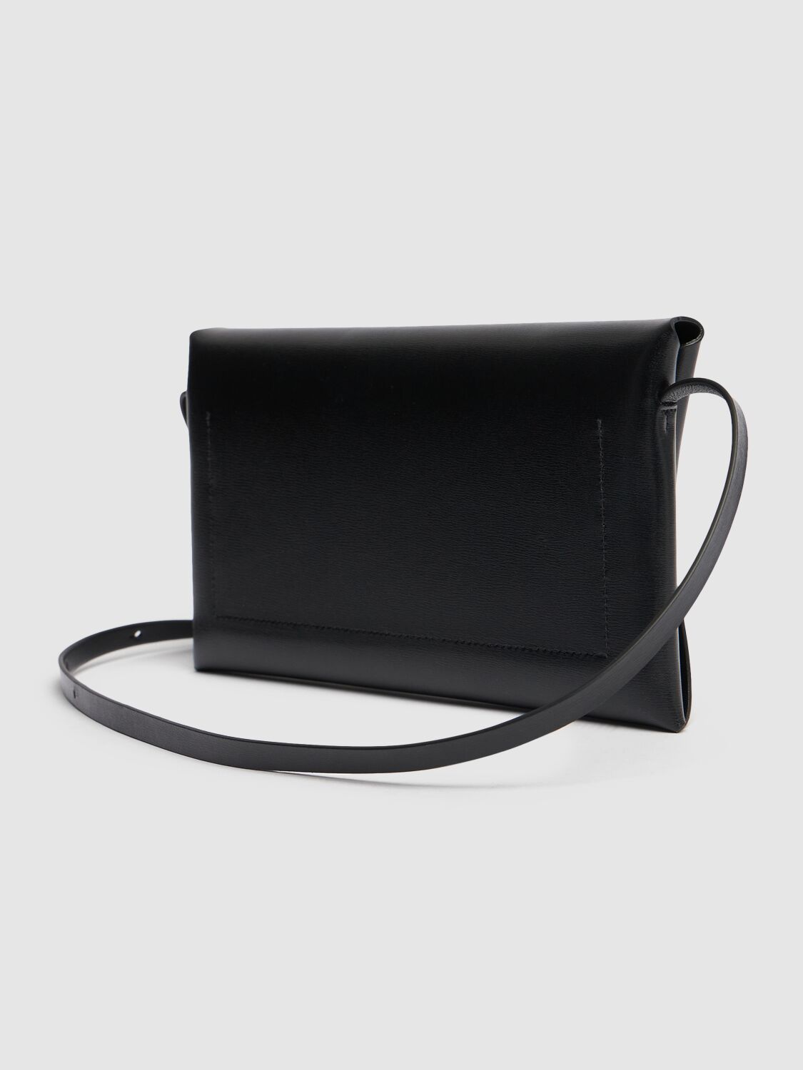 Shop Jil Sander Small Folded Palmellato Leather Bag In Black