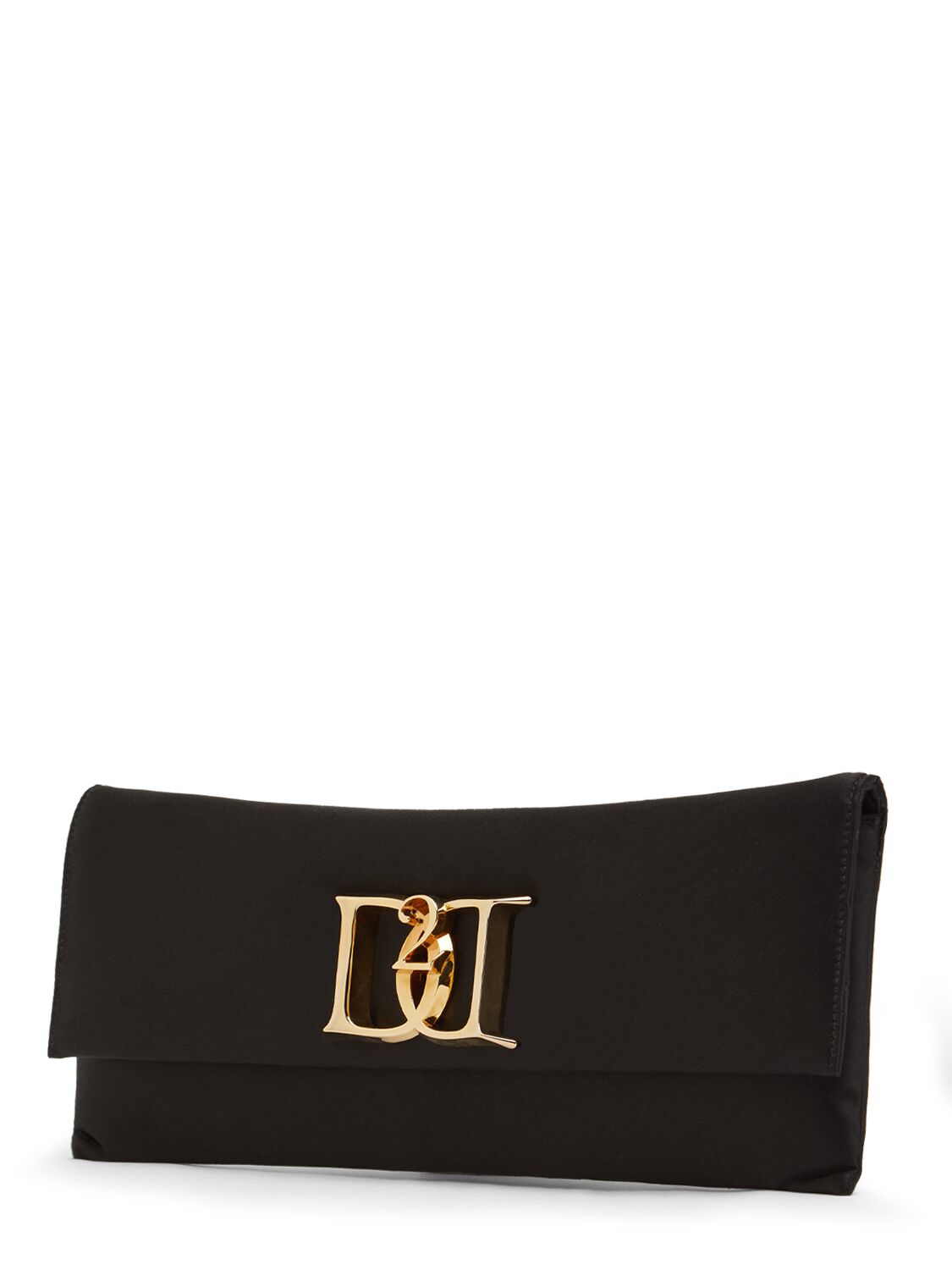 Shop Dsquared2 Double D Satin Clutch In Black