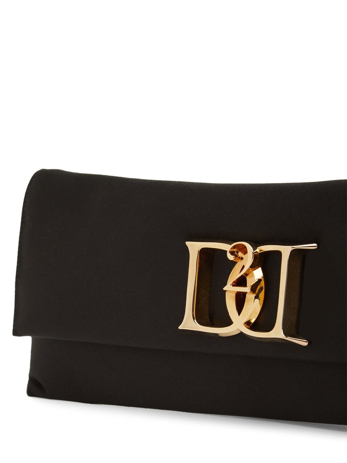 Shop Dsquared2 Double D Satin Clutch In Black