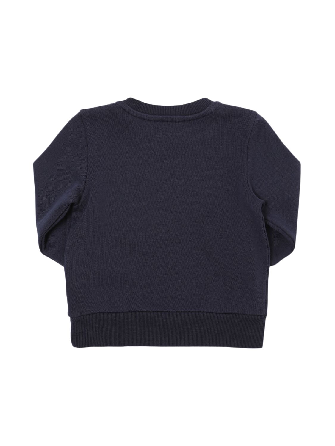 Shop Diesel Printed Cotton Crewneck Sweatshirt In Dark Blue