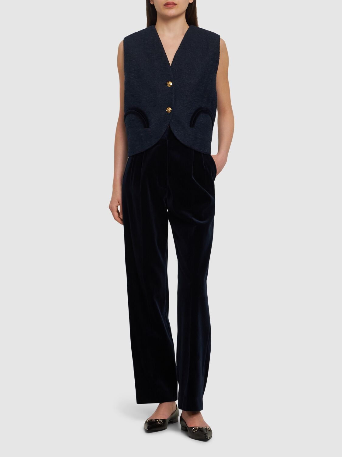 Shop Blazé Milano Exclusive Jealousy Fox Velvet Pants In Blue