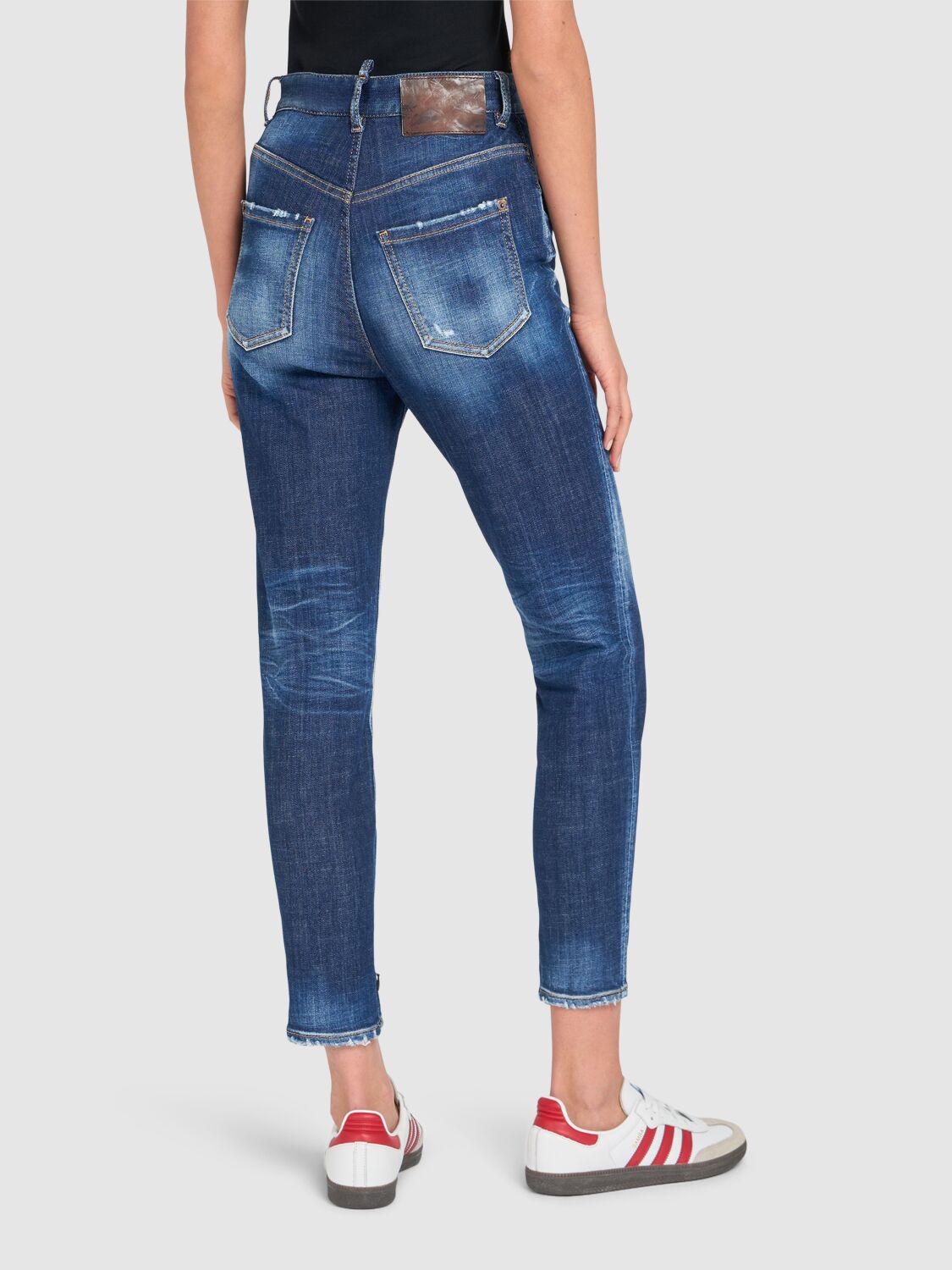 Shop Dsquared2 Twiggy High Waist Skinny Jeans In Blue