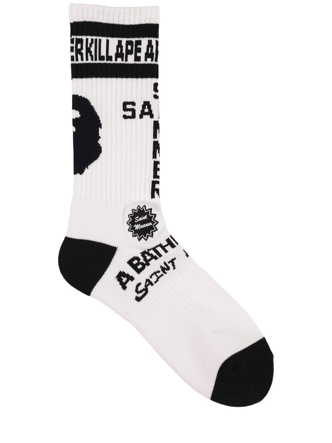 Saint Michael A Bathing Ape X Saint Mx6 Socks In White