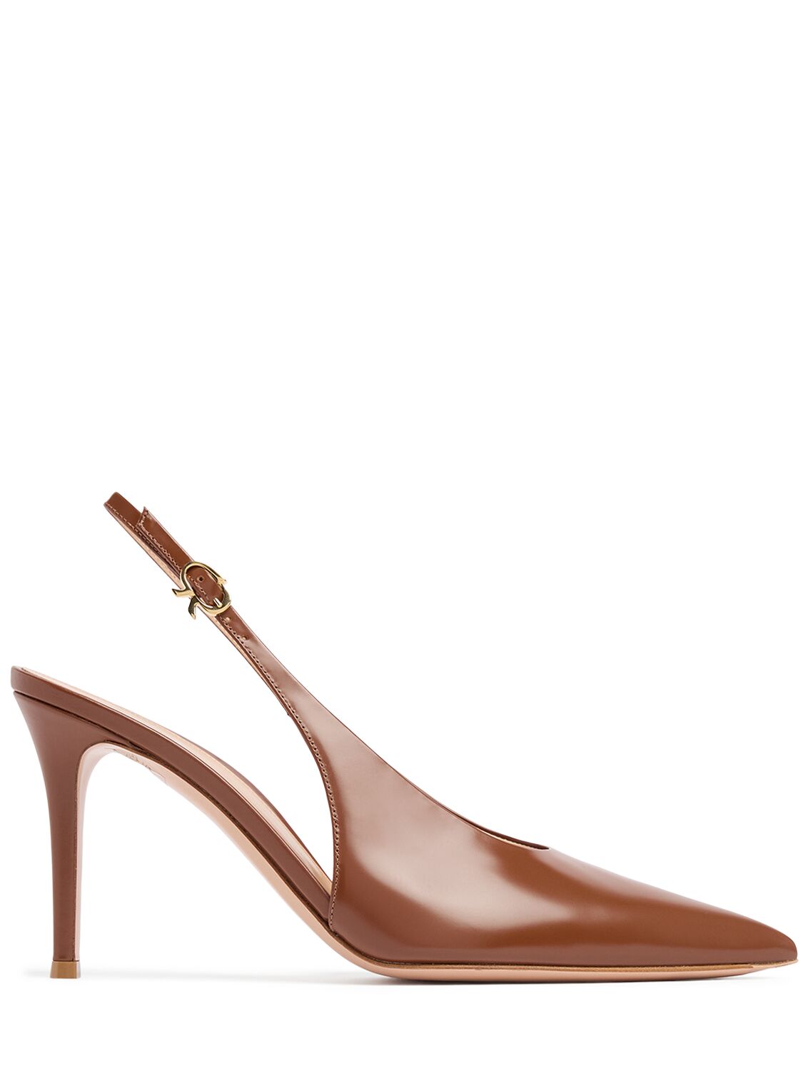 Gianvito Rossi 85mm Tokio Leather Slingback Pumps In Brown