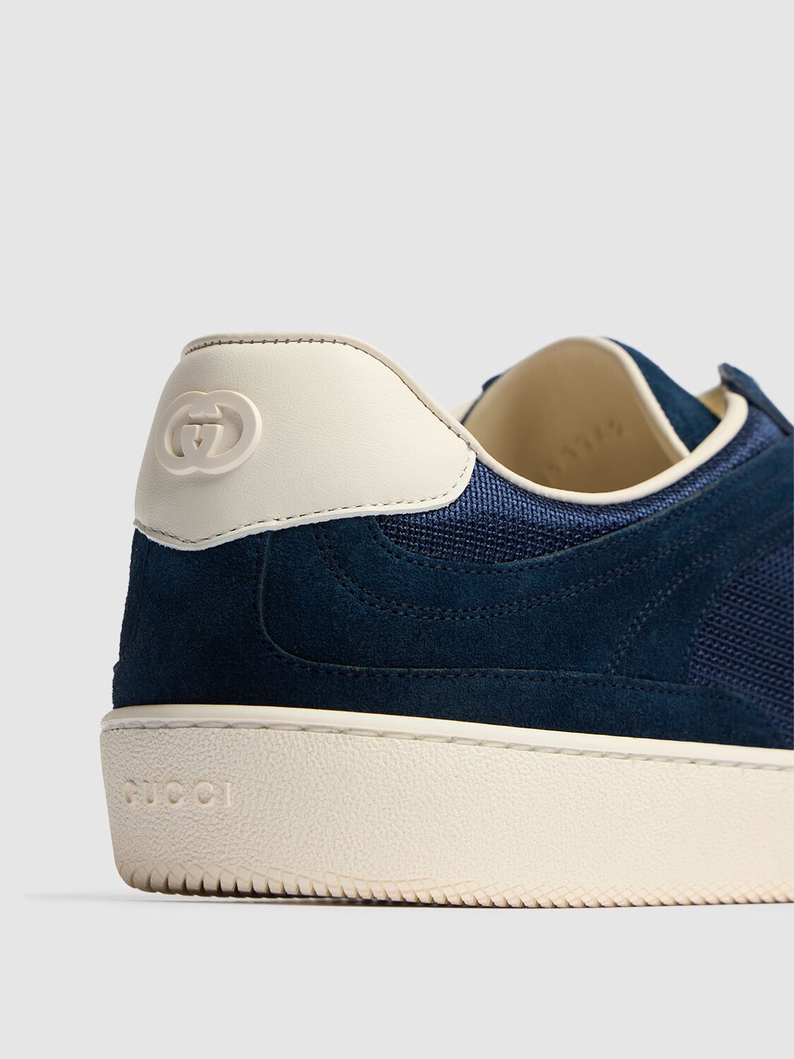 Shop Gucci G74 Gg Suede & Fabric Sneakers In Blue