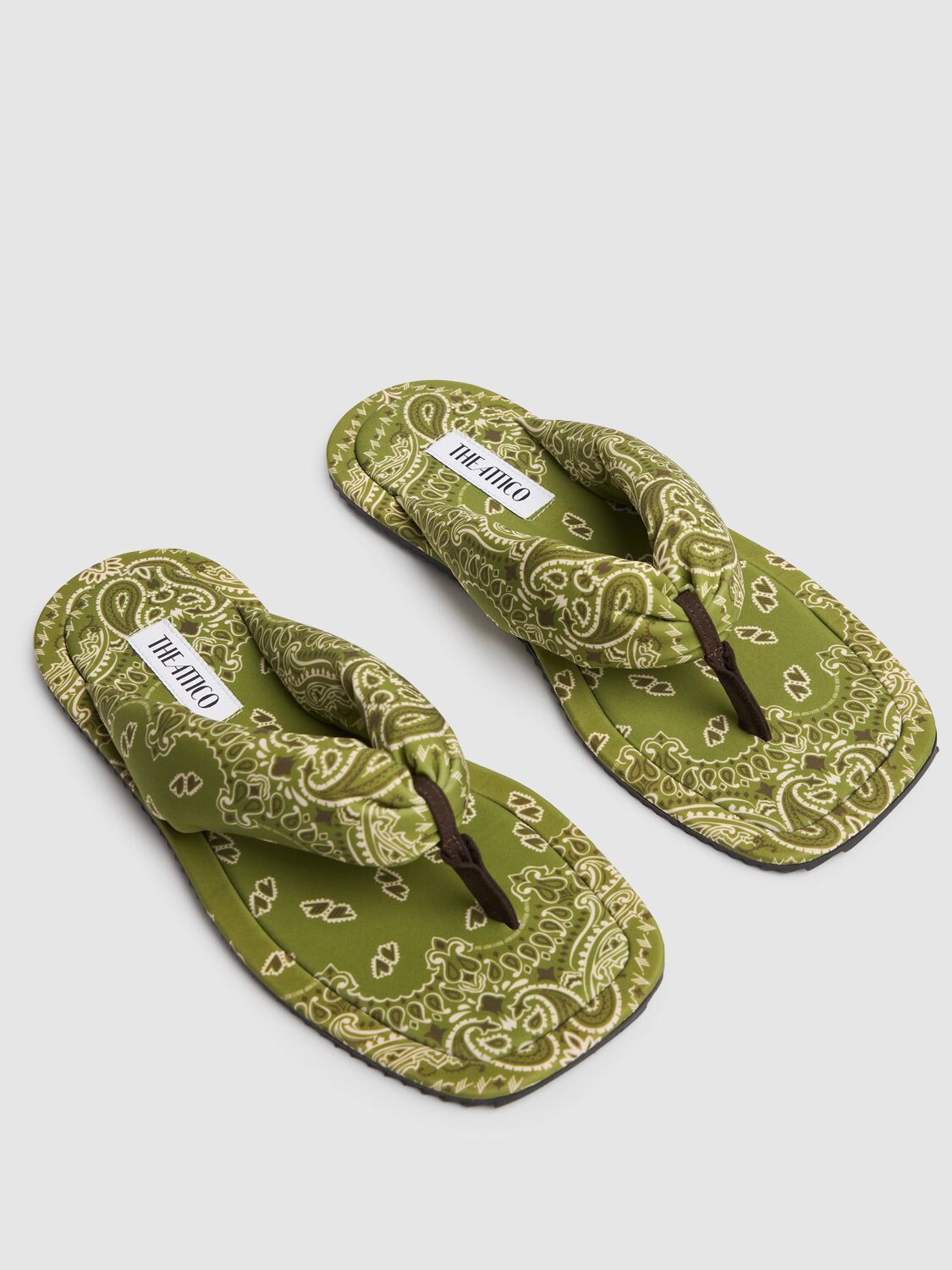 ATTICO BANDANA PRINT THONG FLATS 