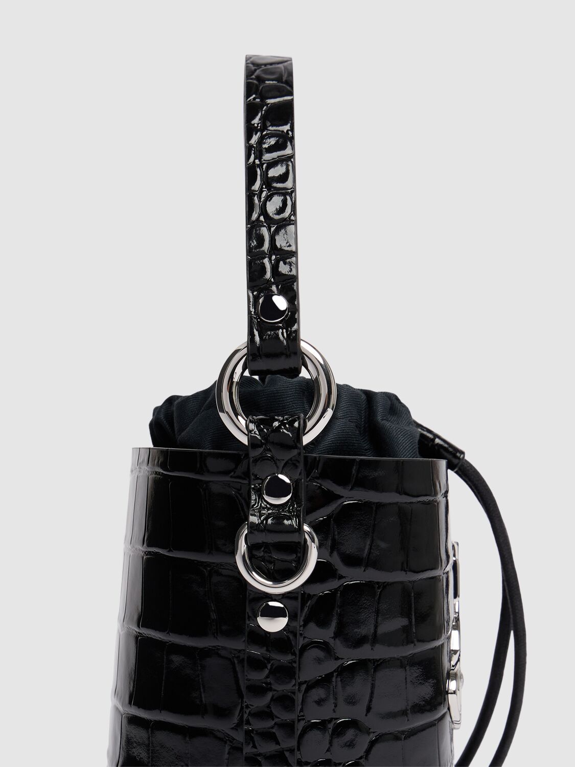 Shop Vivienne Westwood Daisy Saffiano Leather Bucket Bag In Black