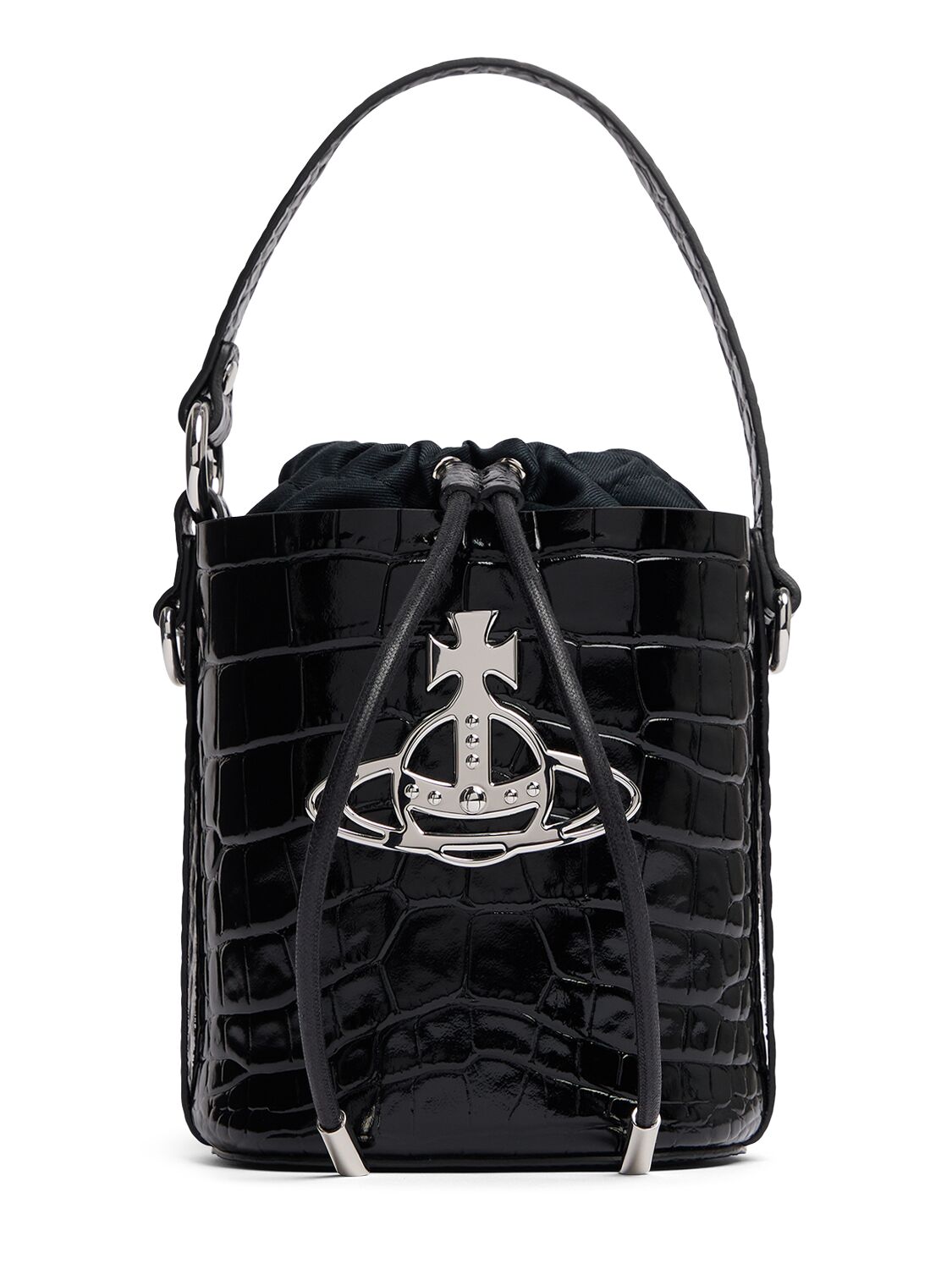 VIVIENNE WESTWOOD DAISY SAFFIANO LEATHER BUCKET BAG