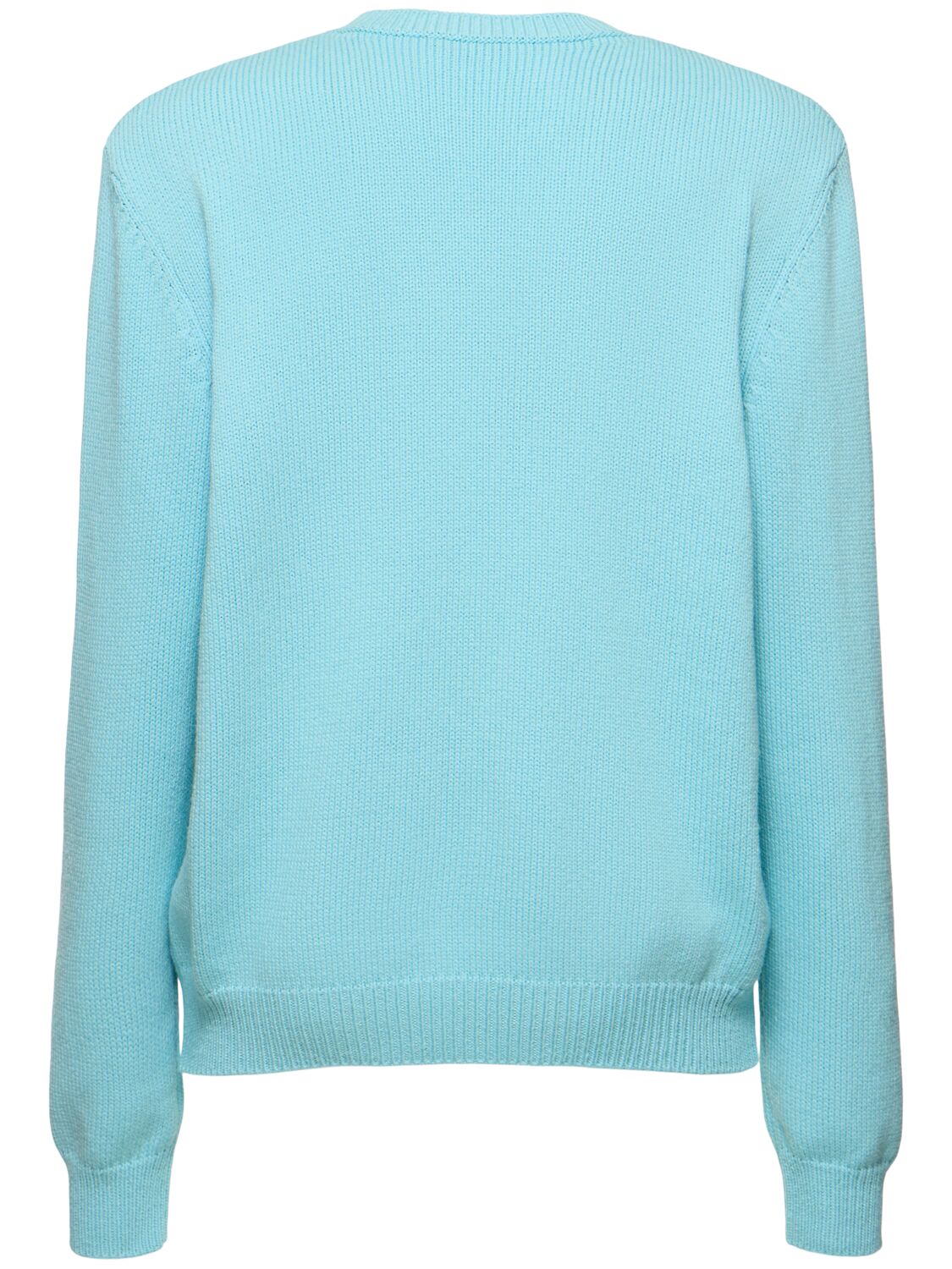 Shop Balmain Wool Sweater In Snc Bleu Ciel