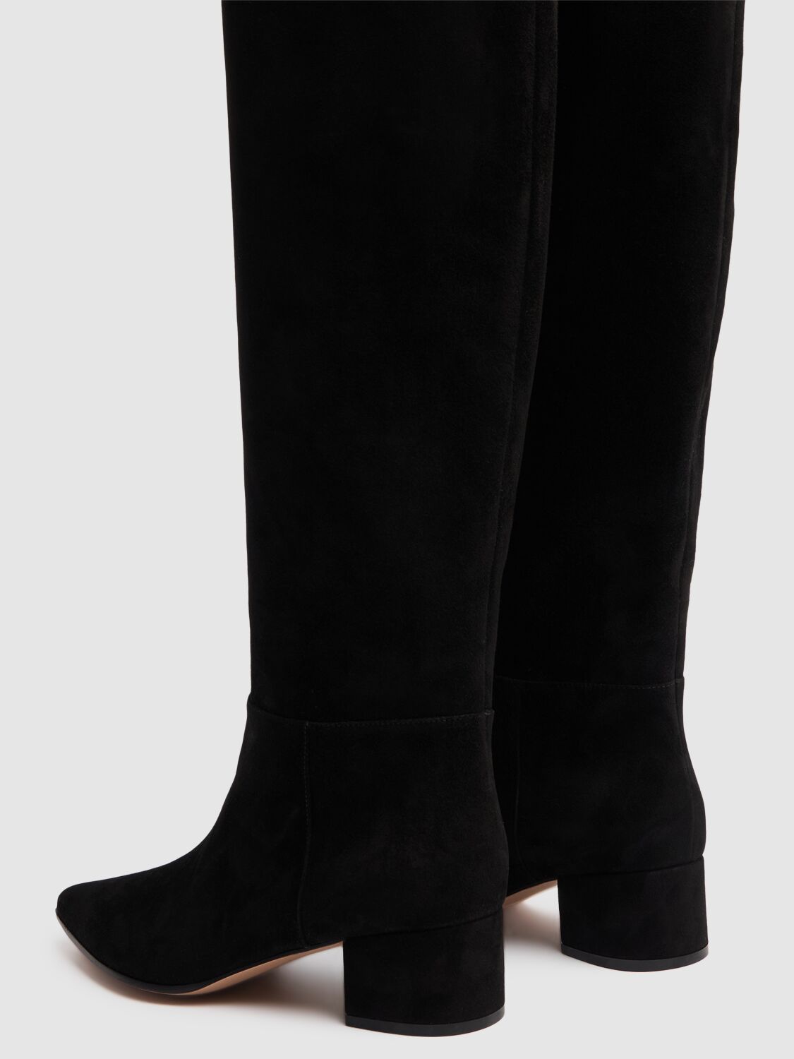 Shop Gianvito Rossi 45mm Suede Over-the-knee Boots In Black