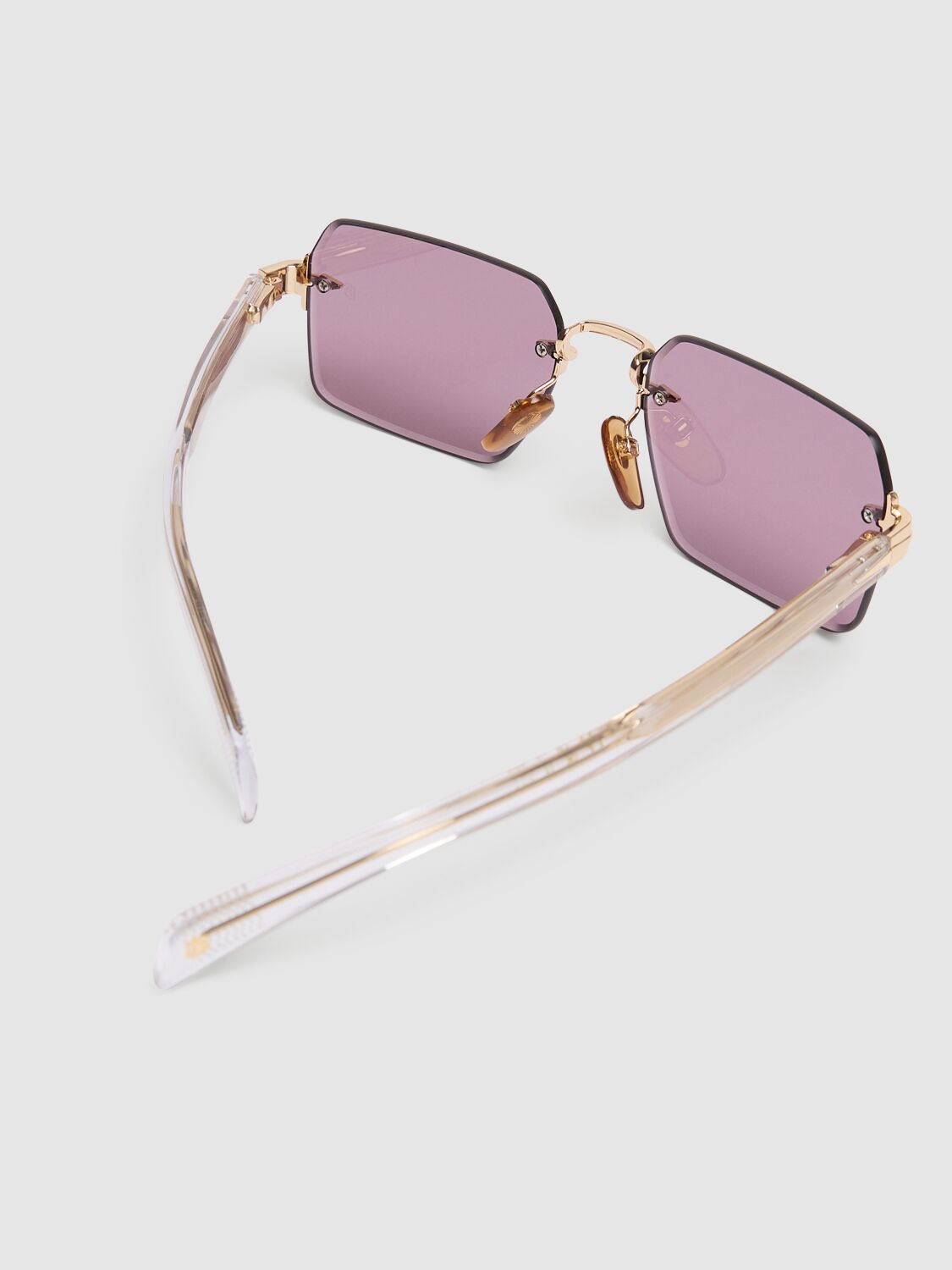 Shop Db Eyewear By David Beckham Db Squared Metal Sunglasses In Gold/pink