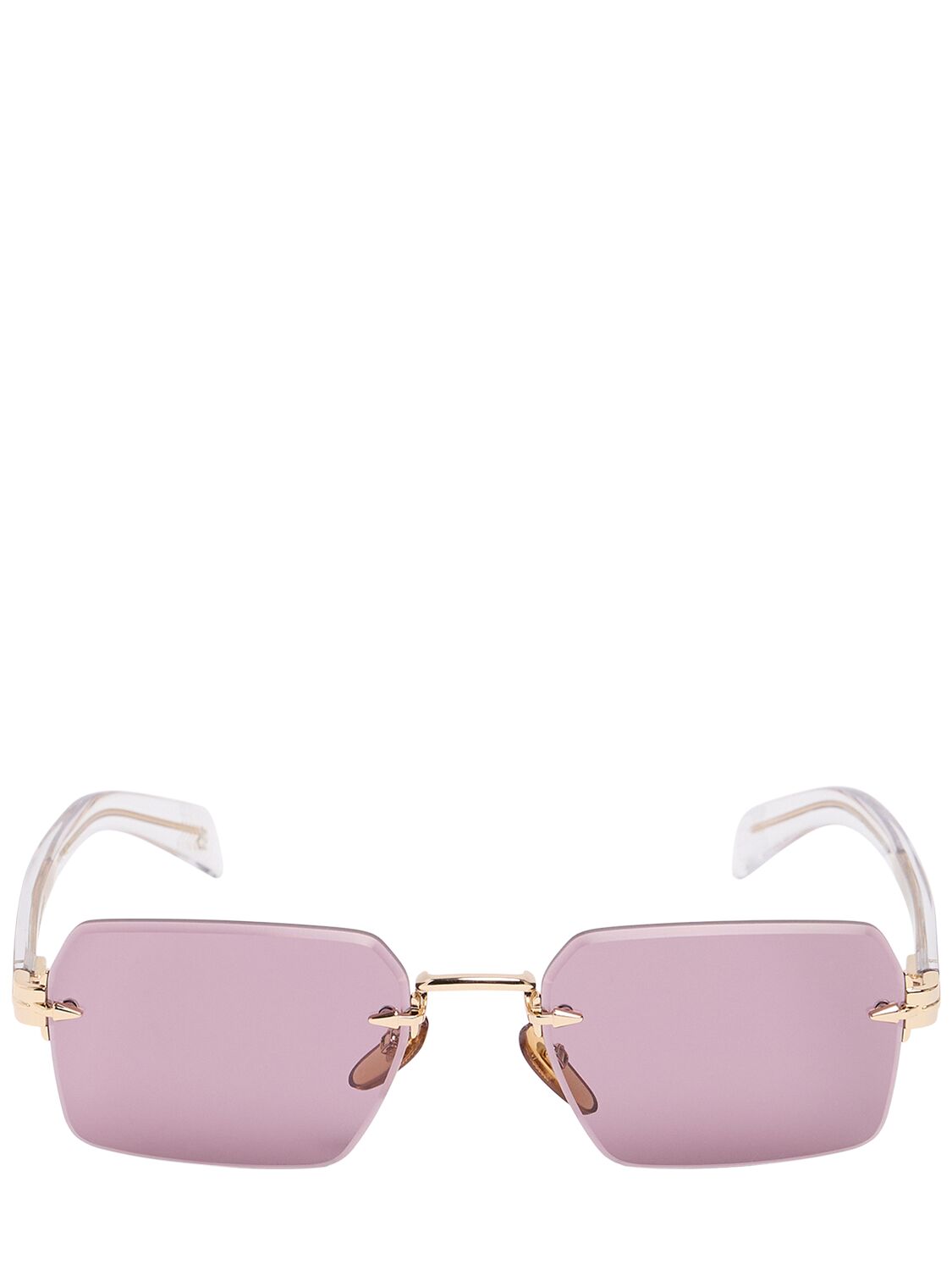 Db Eyewear By David Beckham Db Squared Metal Sunglasses In Gold/pink