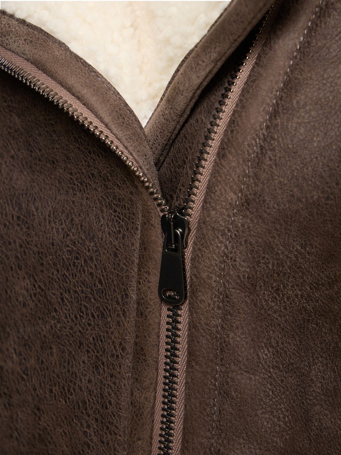 Shop Brunello Cucinelli Suede Shearling Vest In Brown,white