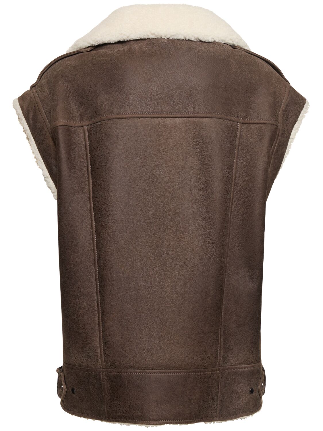 Shop Brunello Cucinelli Suede Shearling Vest In Brown,white