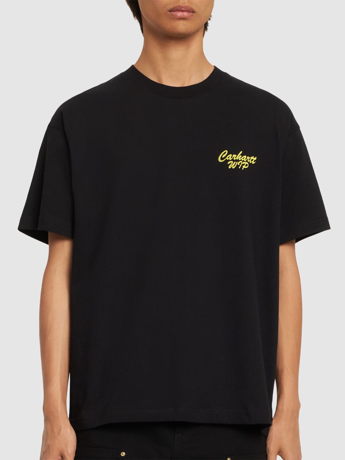 Shop Carhartt Friendship Organic Cotton T-shirt In Black,yellow