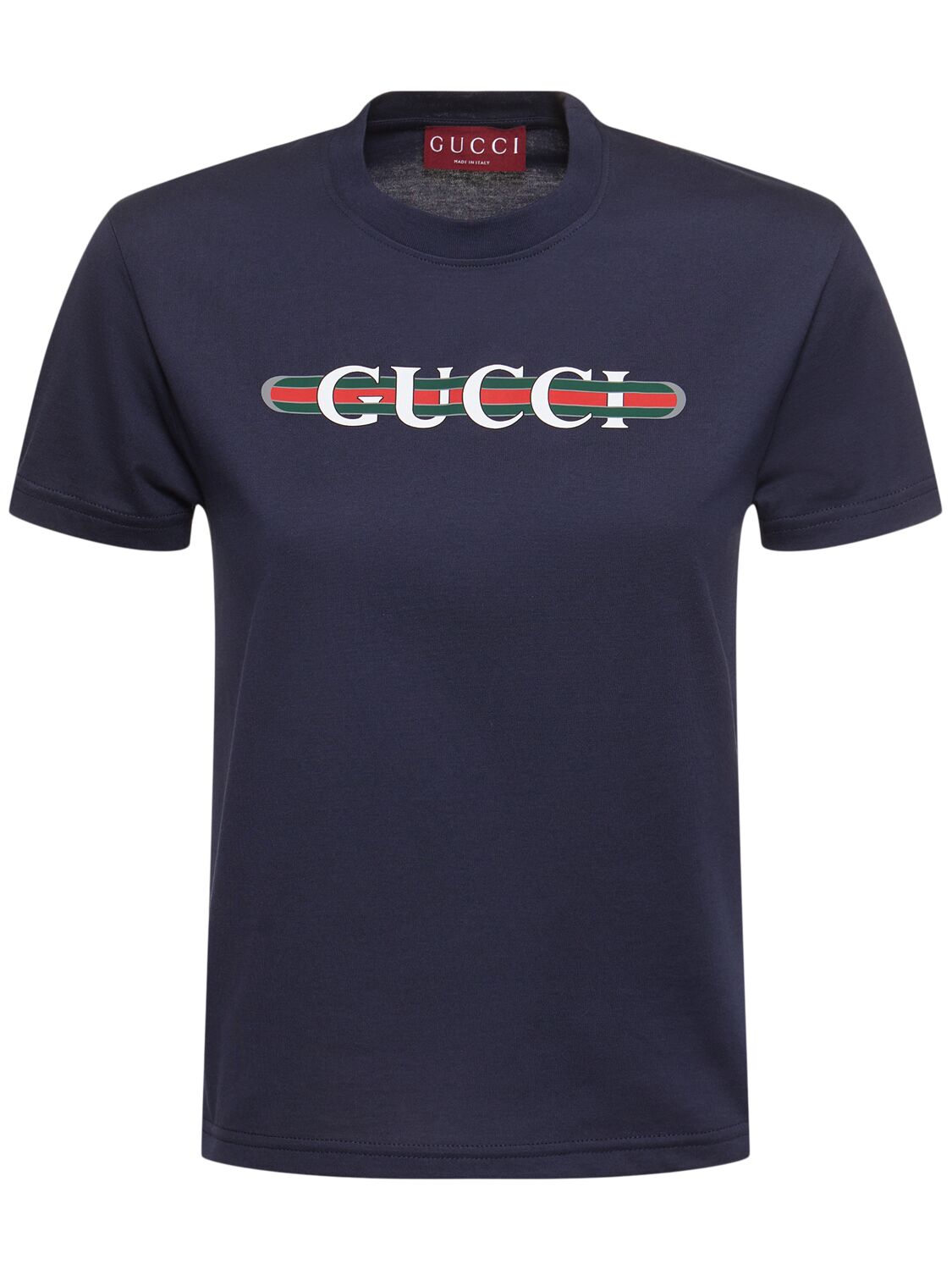 Gucci New 70s Cotton Jersey T-shirt In Navy