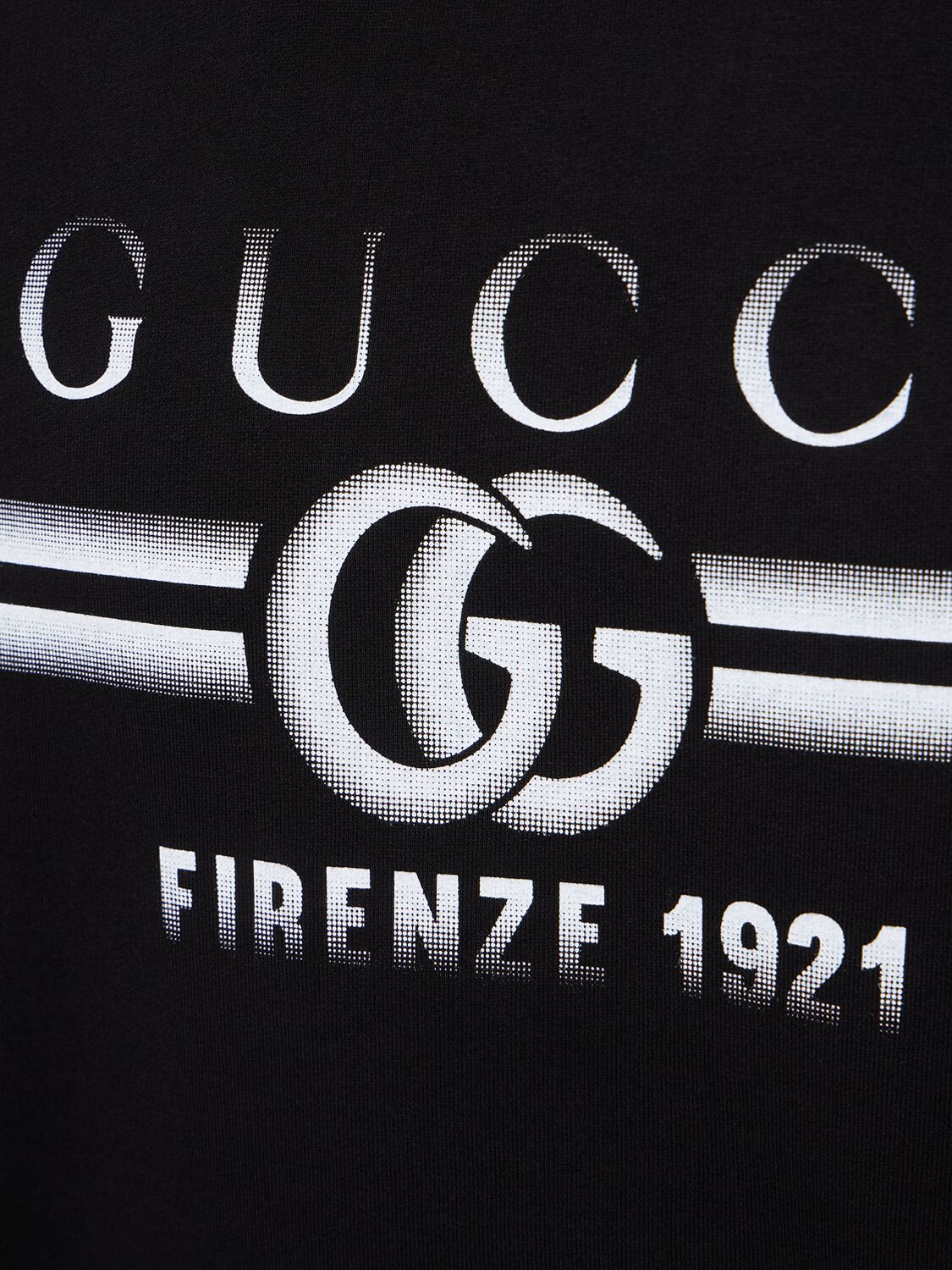 Shop Gucci Logo Light Felted Cotton Sweatshirt In Black