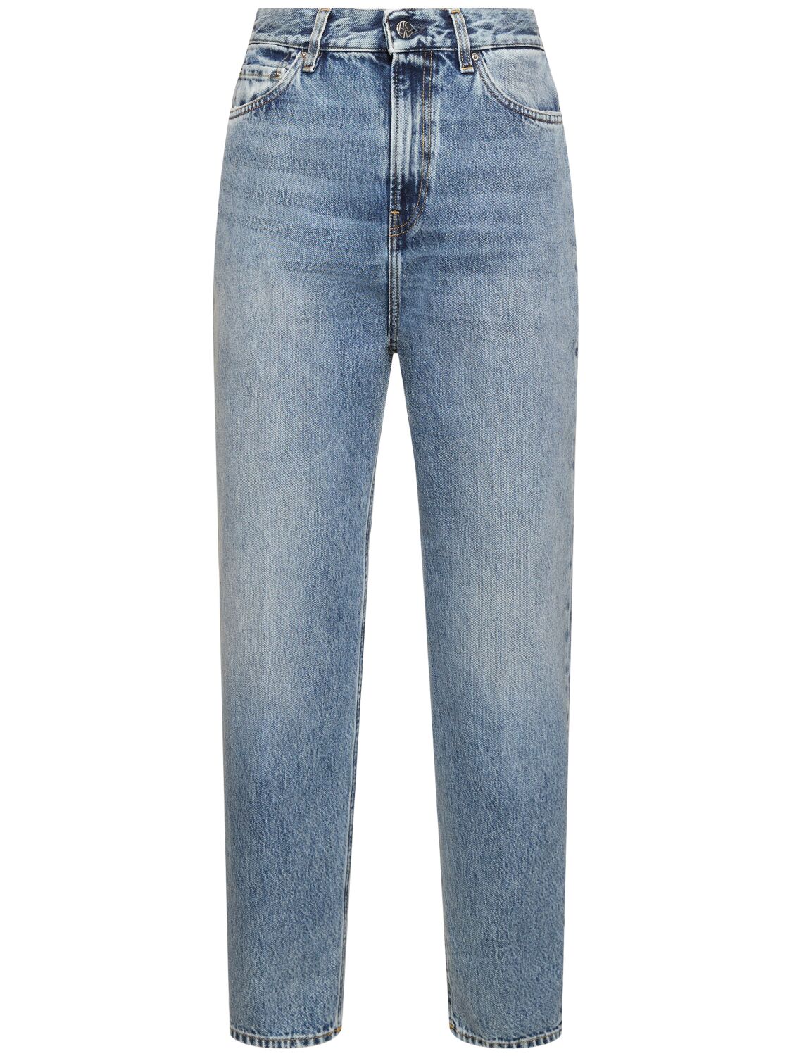 Totême Tapered Leg Organic Denim Jeans In Light Blue