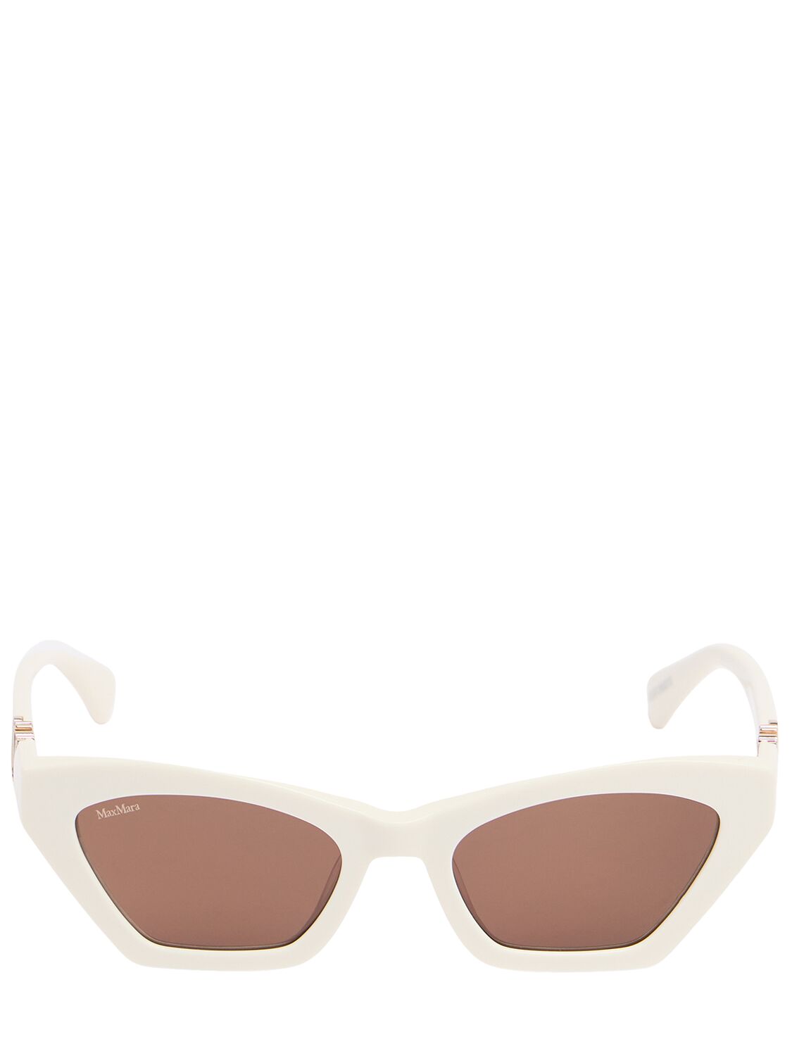 Max Mara Emme13 Cat-eye Sunglasses In White/brown