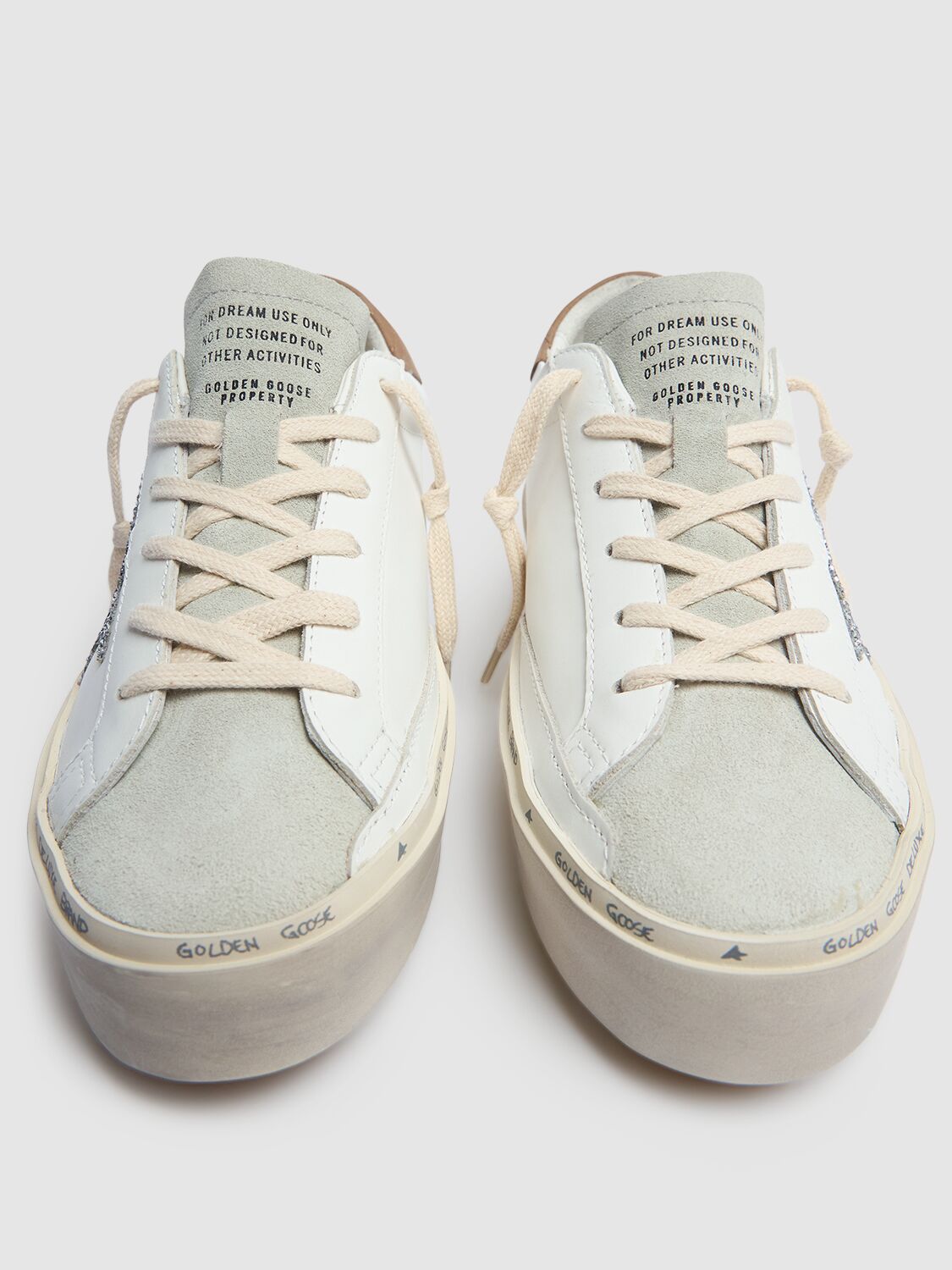 Golden Goose Hi Star Lace-up Sneakers In White,taupe