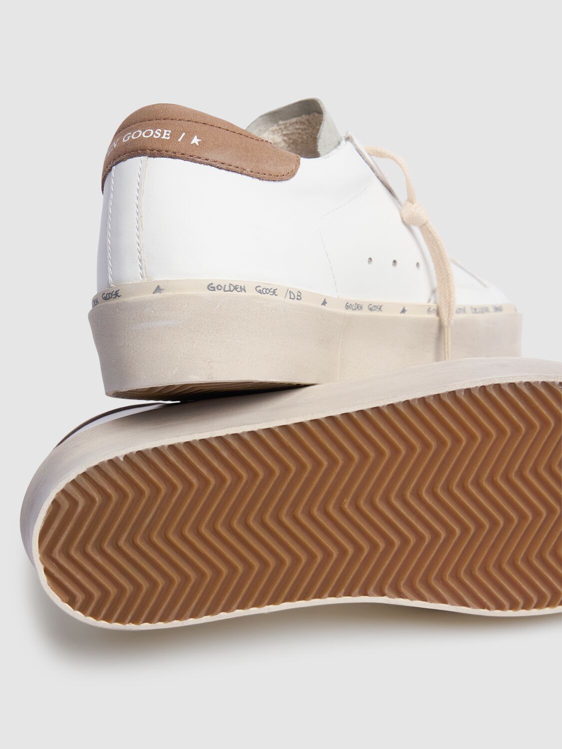 Golden Goose Hi Star Lace-up Sneakers In White,taupe