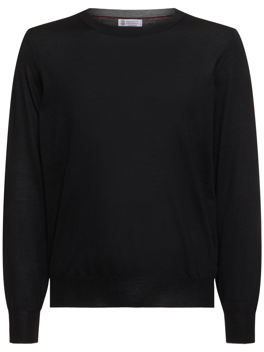 Brunello Cucinelli Wool Cashmere Crewneck Sweater In Black