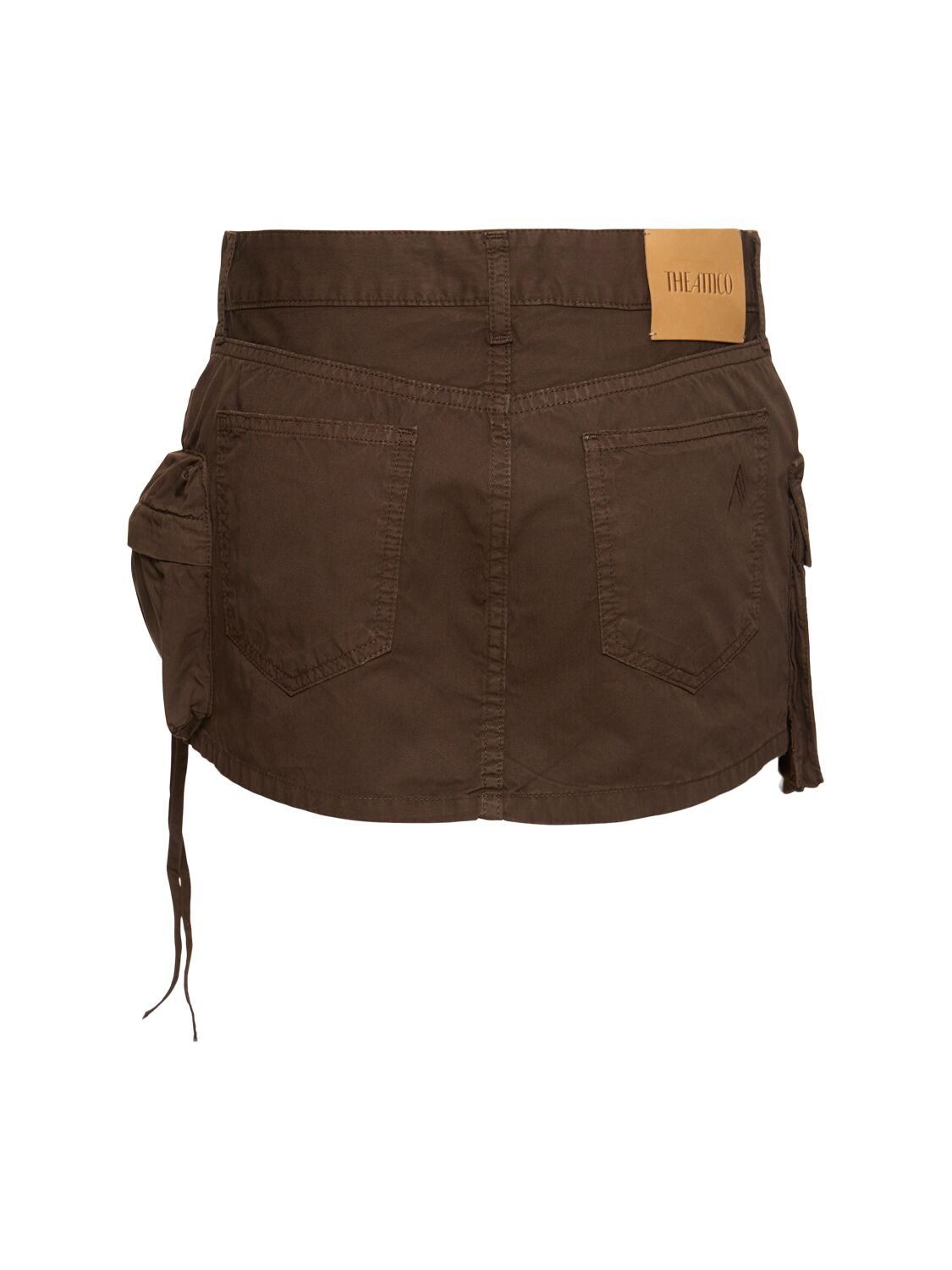 Shop Attico Canvas Cargo Mini Skirt In Downtown Brown