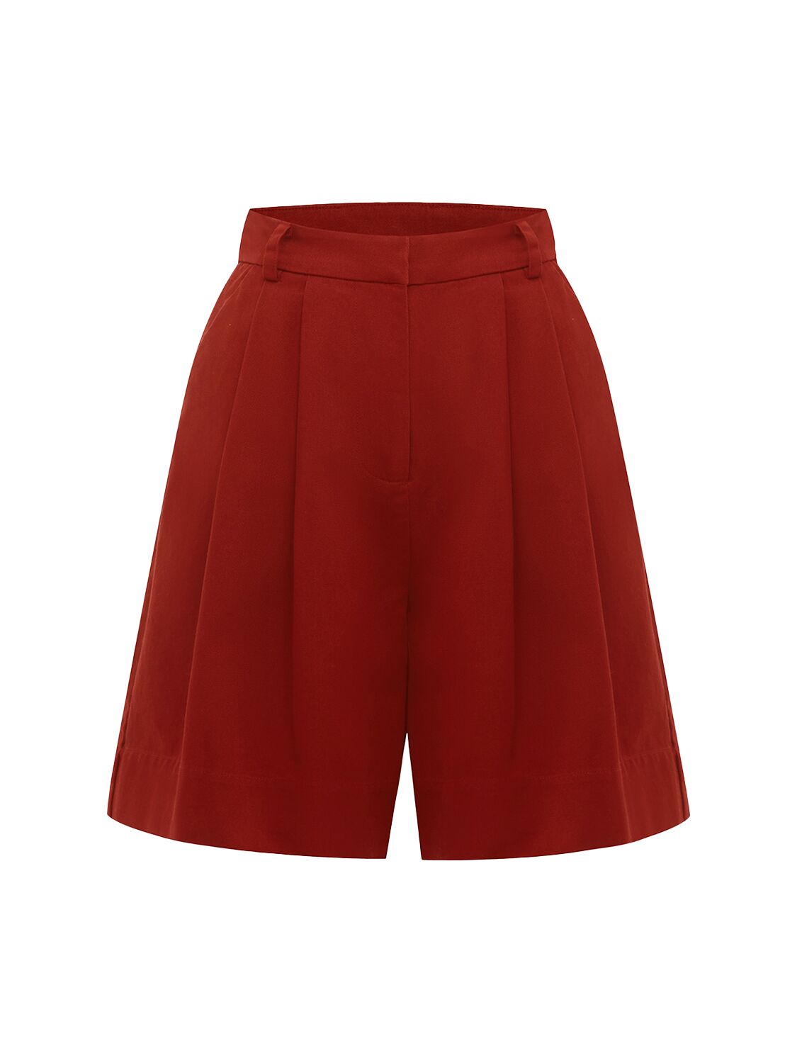Posse Wesley High Waist Cotton Shorts In 红色