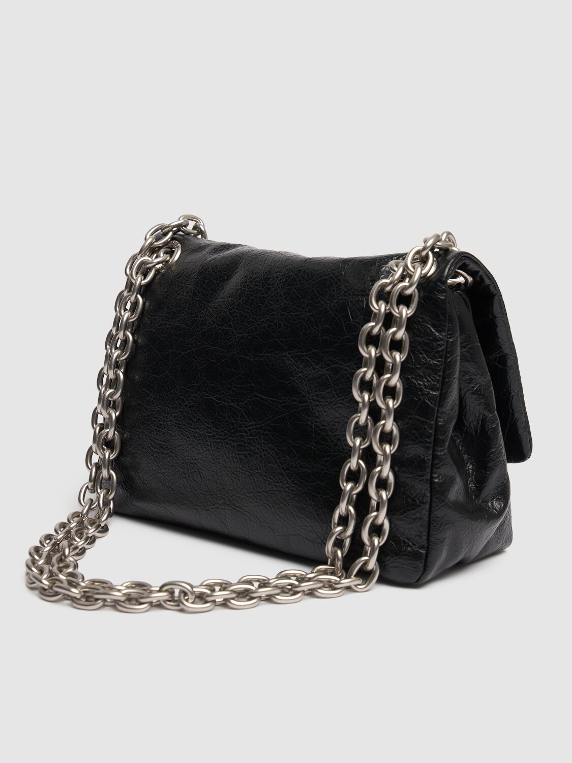 Shop Balenciaga Mini Monaco Leather Shoulder Bag In Black