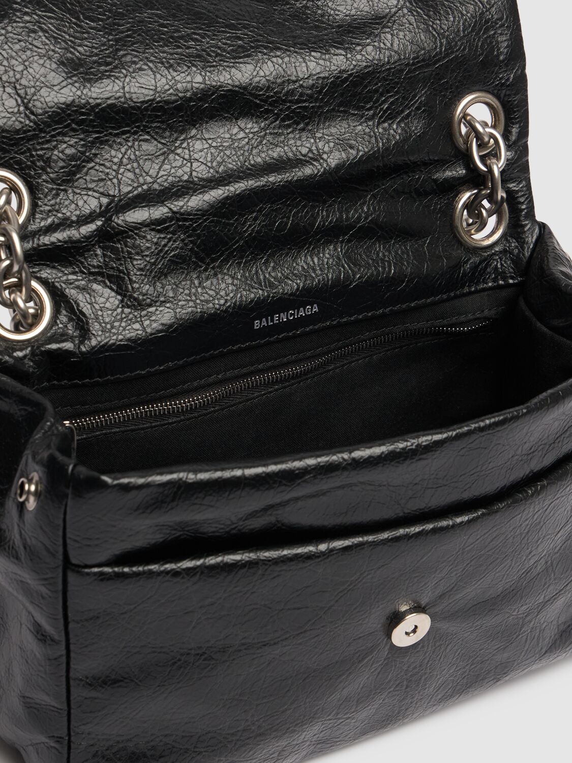 Shop Balenciaga Mini Monaco Leather Shoulder Bag In Black