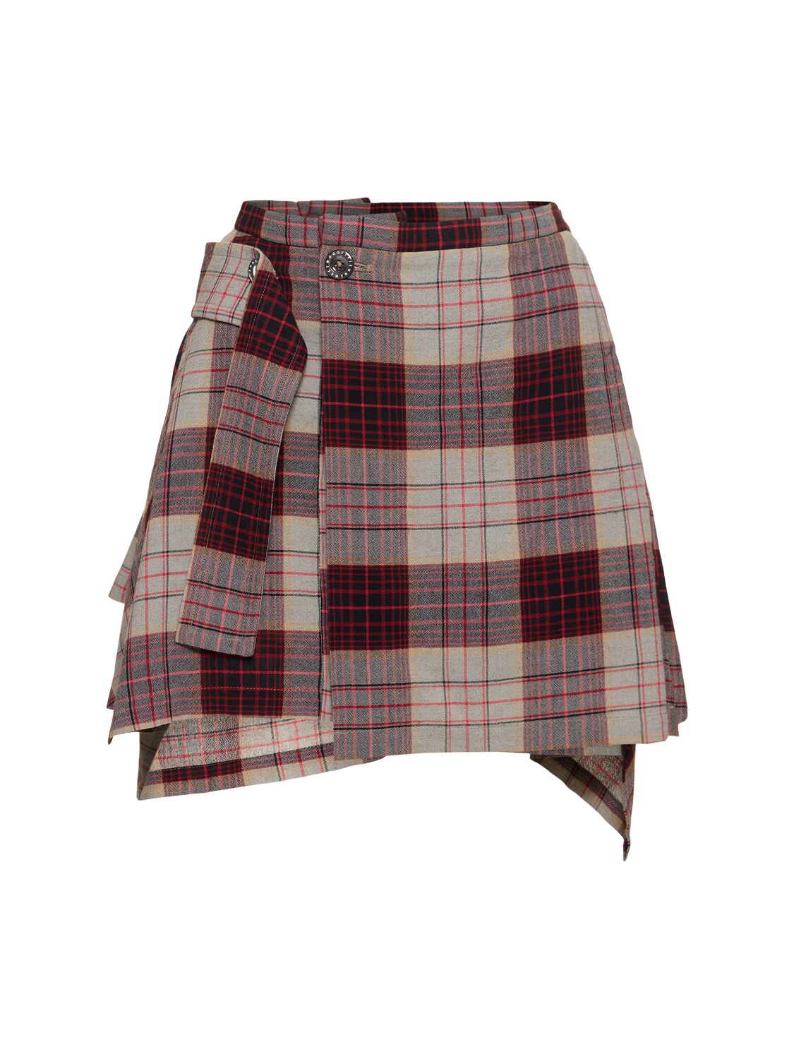 Vivienne Westwood Meghan Checked Mini Kilt Skirt In Beige/red