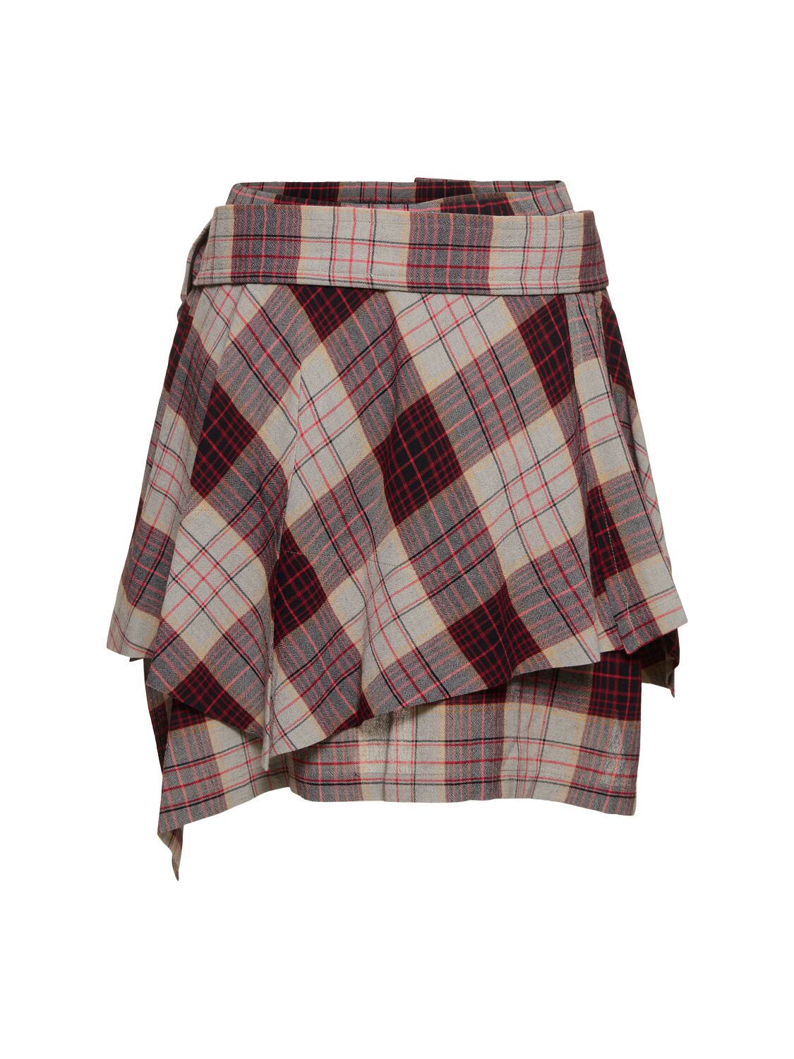 Shop Vivienne Westwood Meghan Checked Mini Kilt Skirt In Beige/red