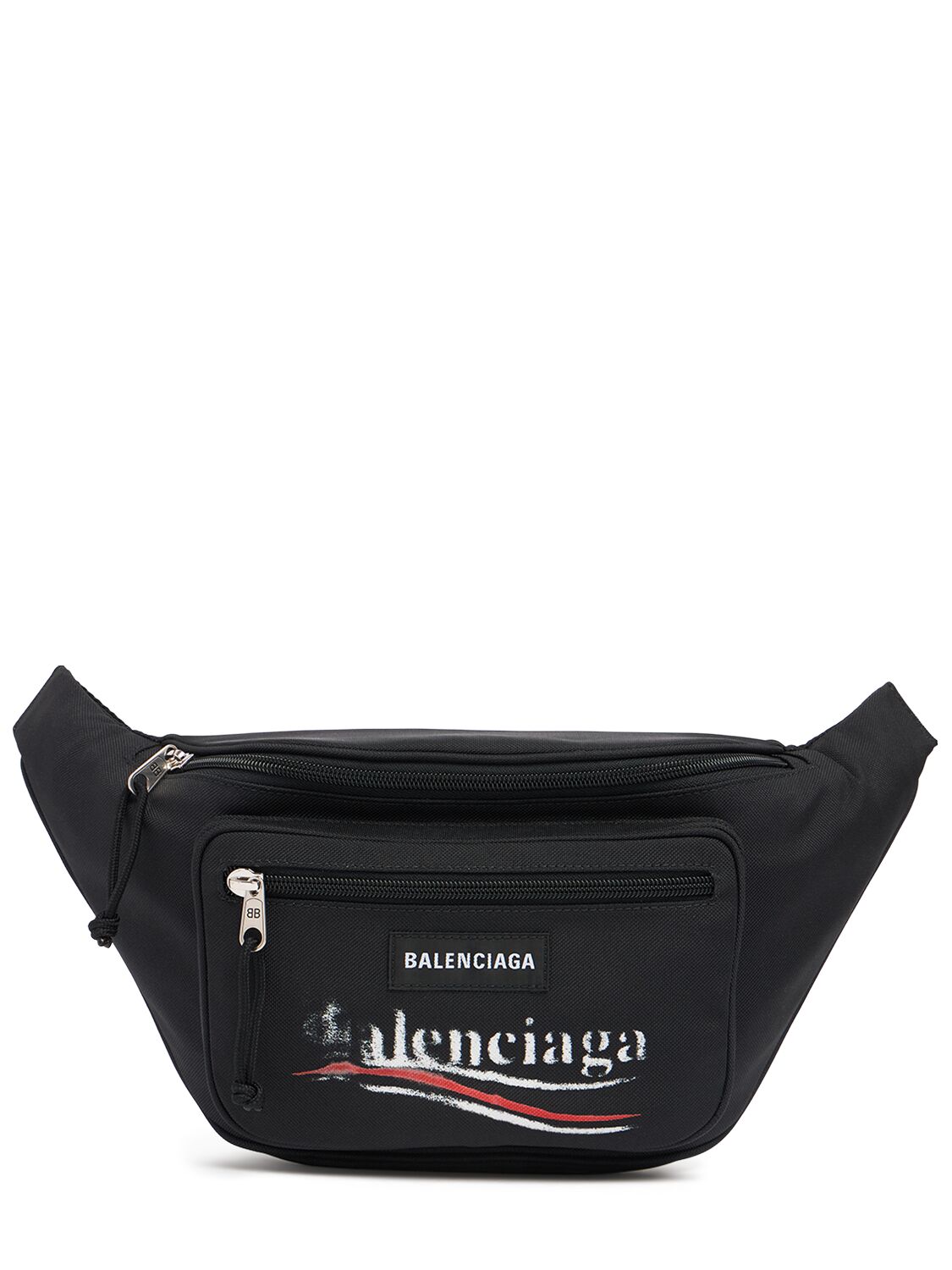 Balenciaga Explorer Nylon Belt Bag In Burgundy