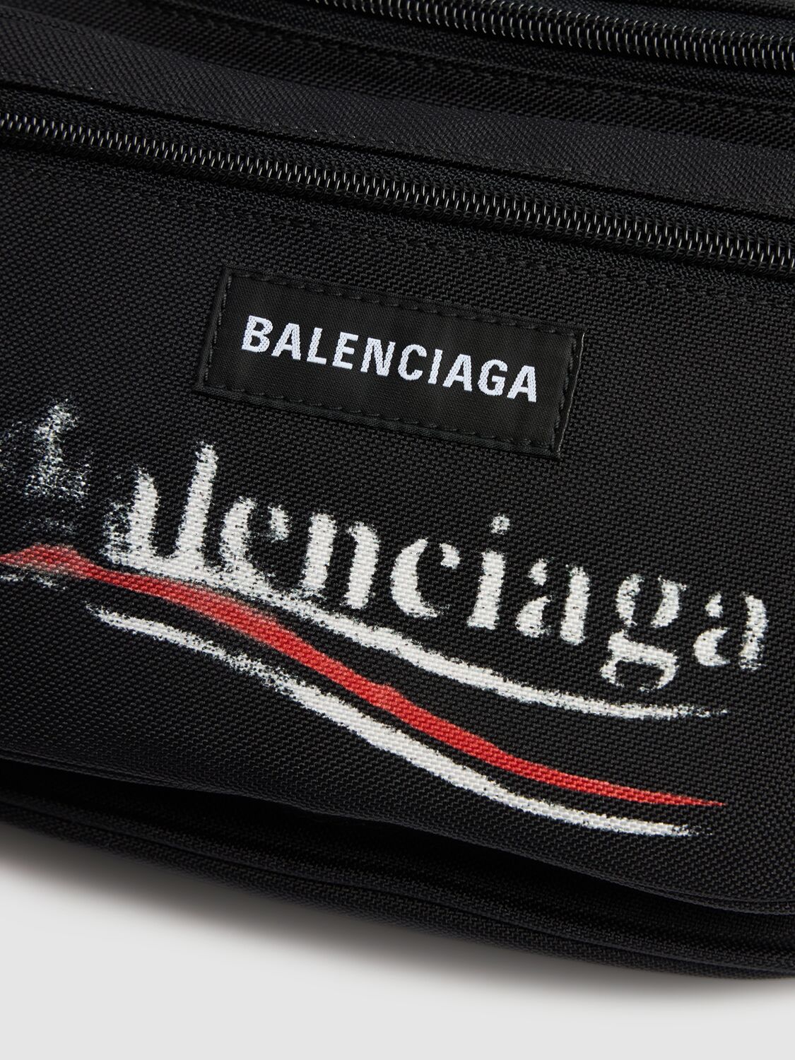 Shop Balenciaga Explorer Nylon Belt Bag In Black