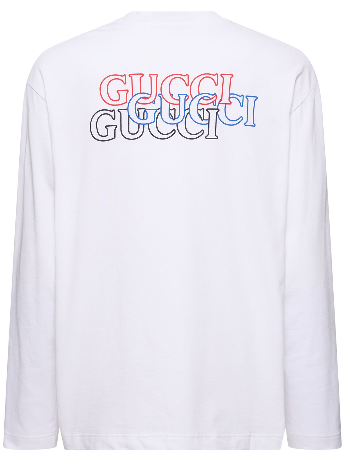 Shop Gucci Logo Detail Heavy Cotton T-shirt In White