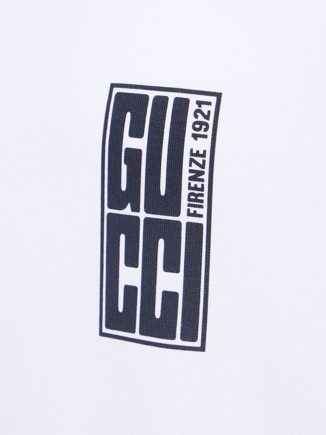 Shop Gucci Logo Detail Heavy Cotton T-shirt In White