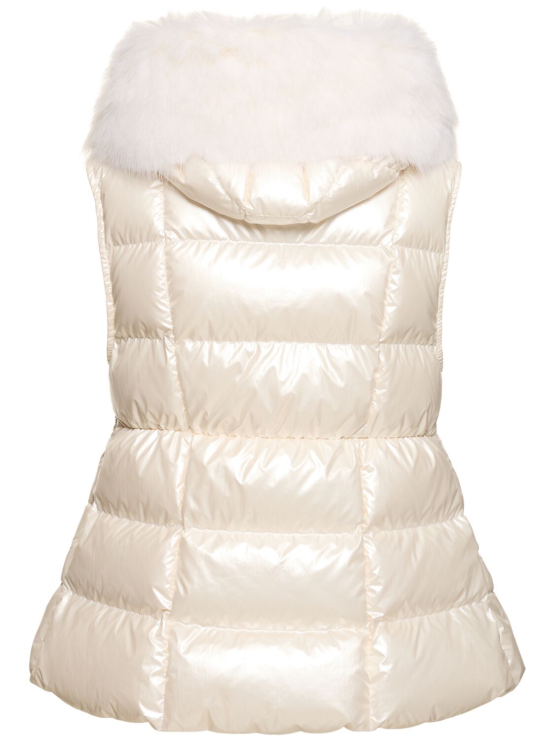 Shop Moncler Anse Laminated Nylon Down Vest In White